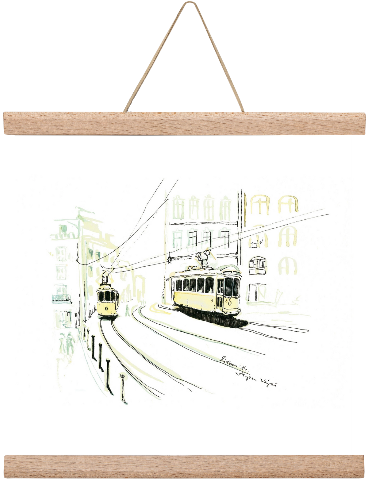 LISBON AQUARELLE NO.9, 30x30 cm (30x30 cm), Tölgy akasztó