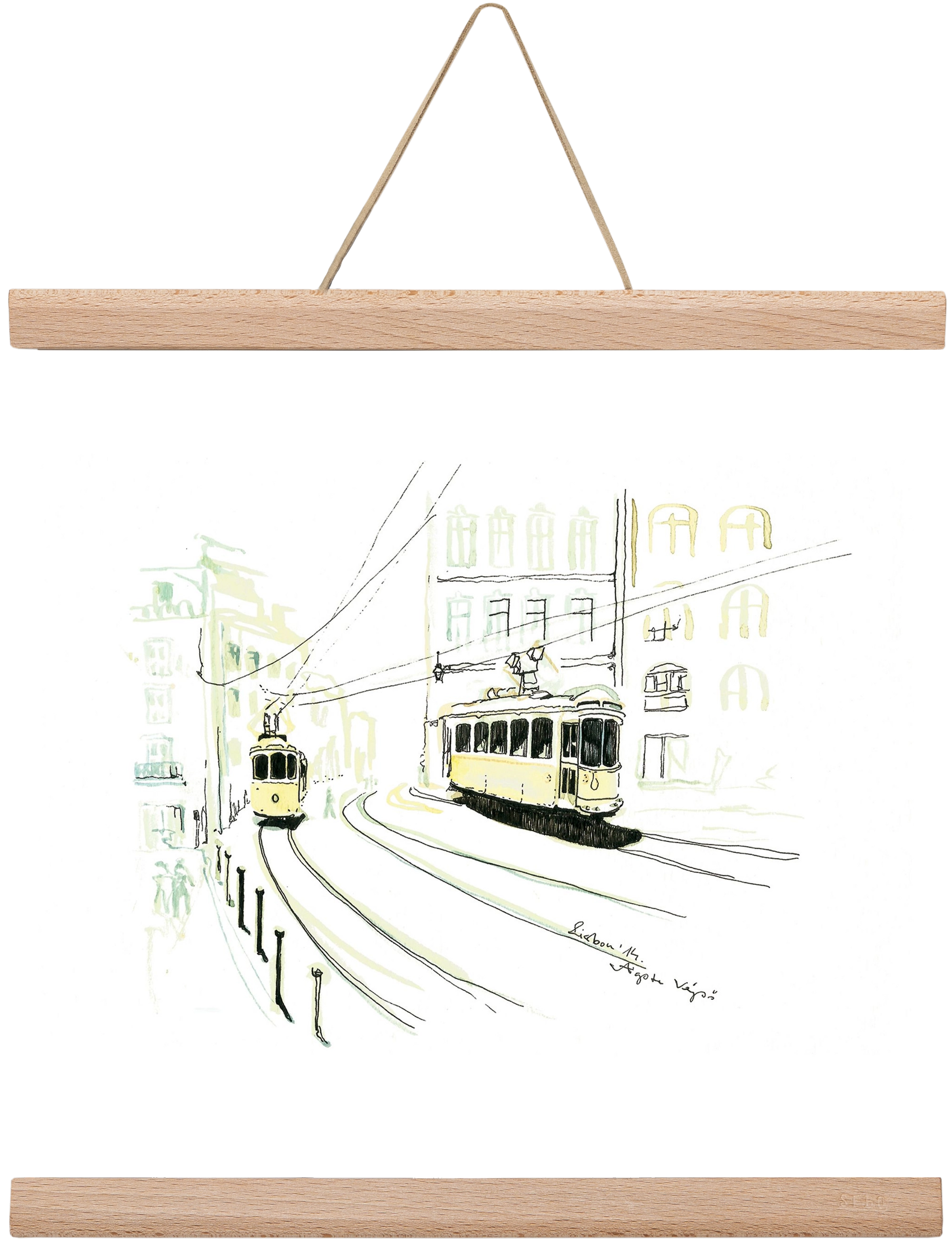 LISBON AQUARELLE NO.9, 30x30 cm (30x30 cm), Tölgy akasztó