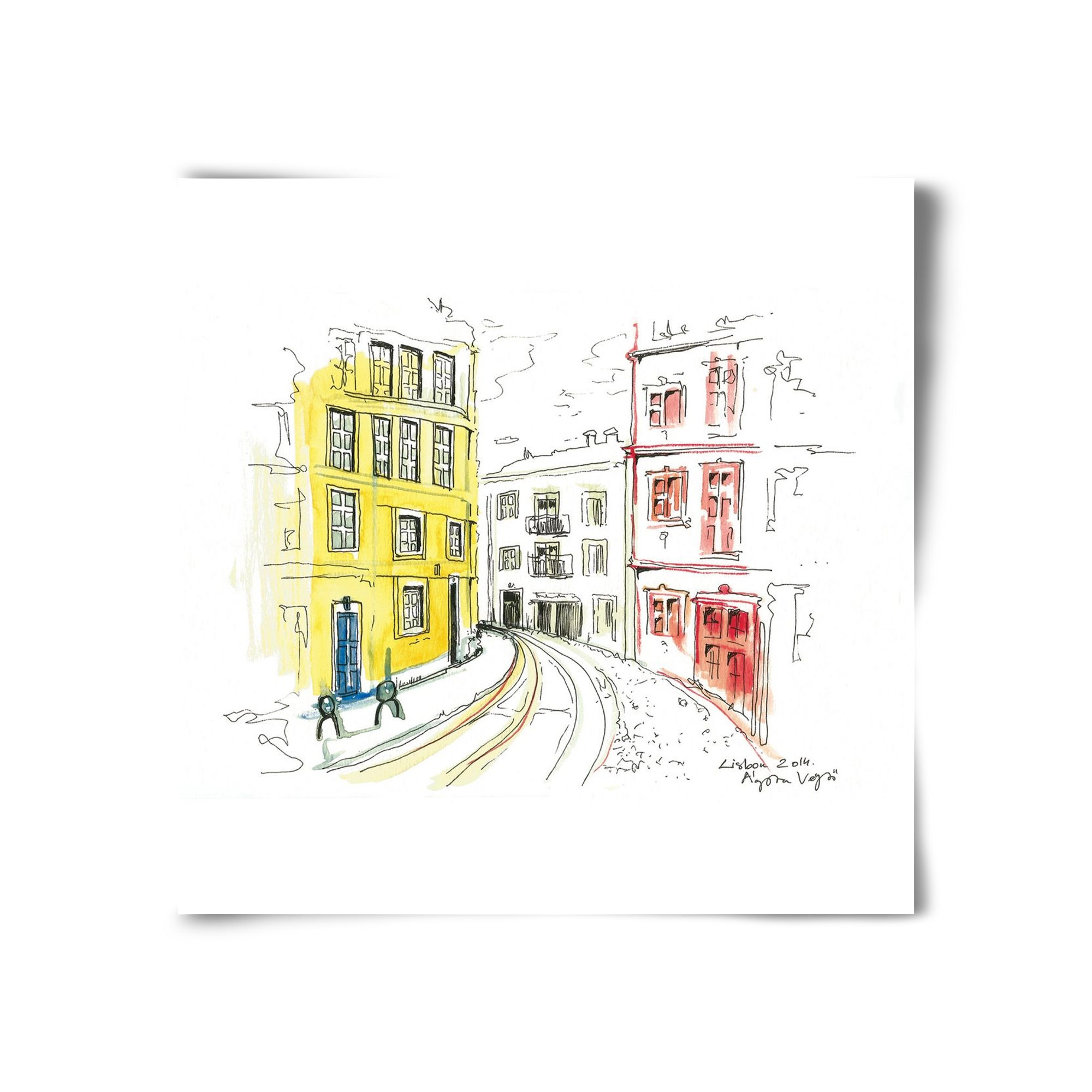 LISBON AQUARELLE NO.10, 30x30 cm, Keret nélkül