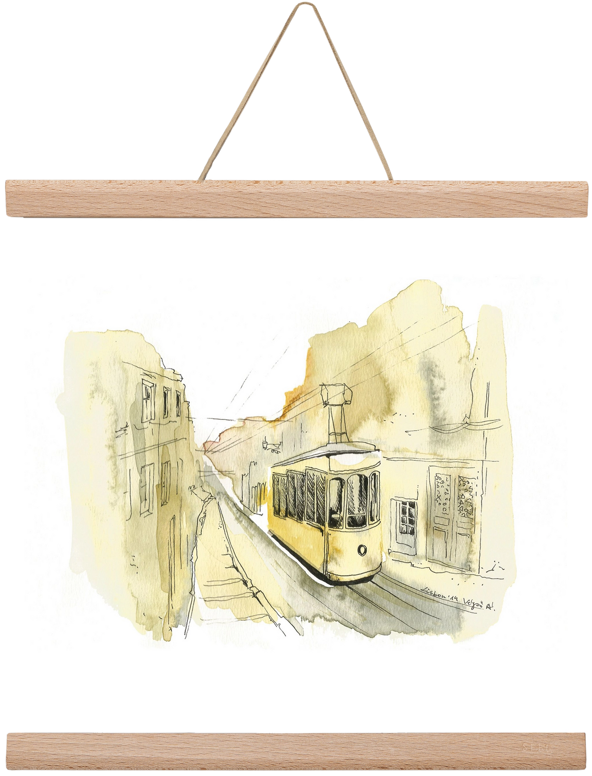 LISBON AQUARELLE NO.11, 30x30 cm (30x30 cm), Tölgy akasztó