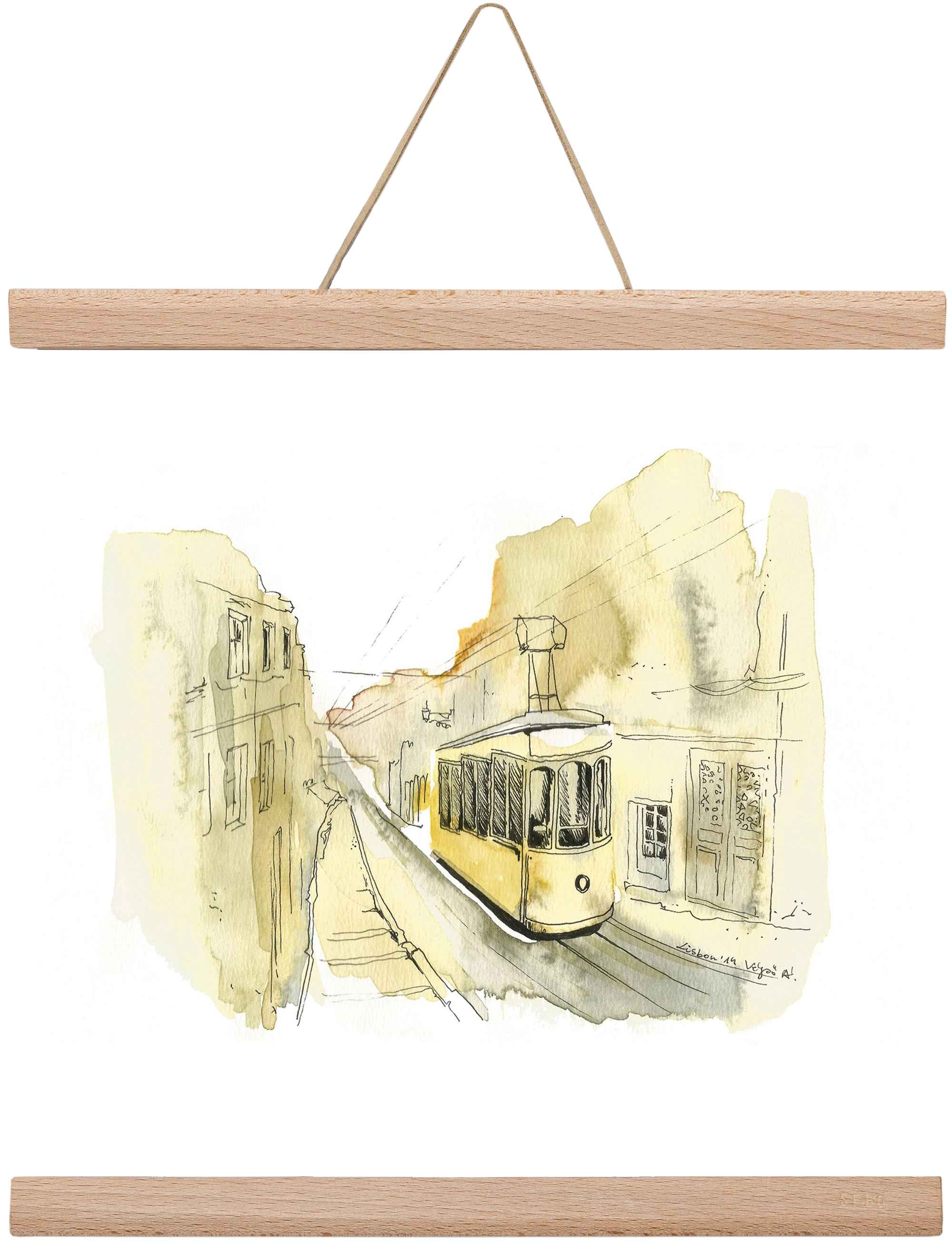 LISBON AQUARELLE NO.11, 30x30 cm (30x30 cm), Tölgy akasztó