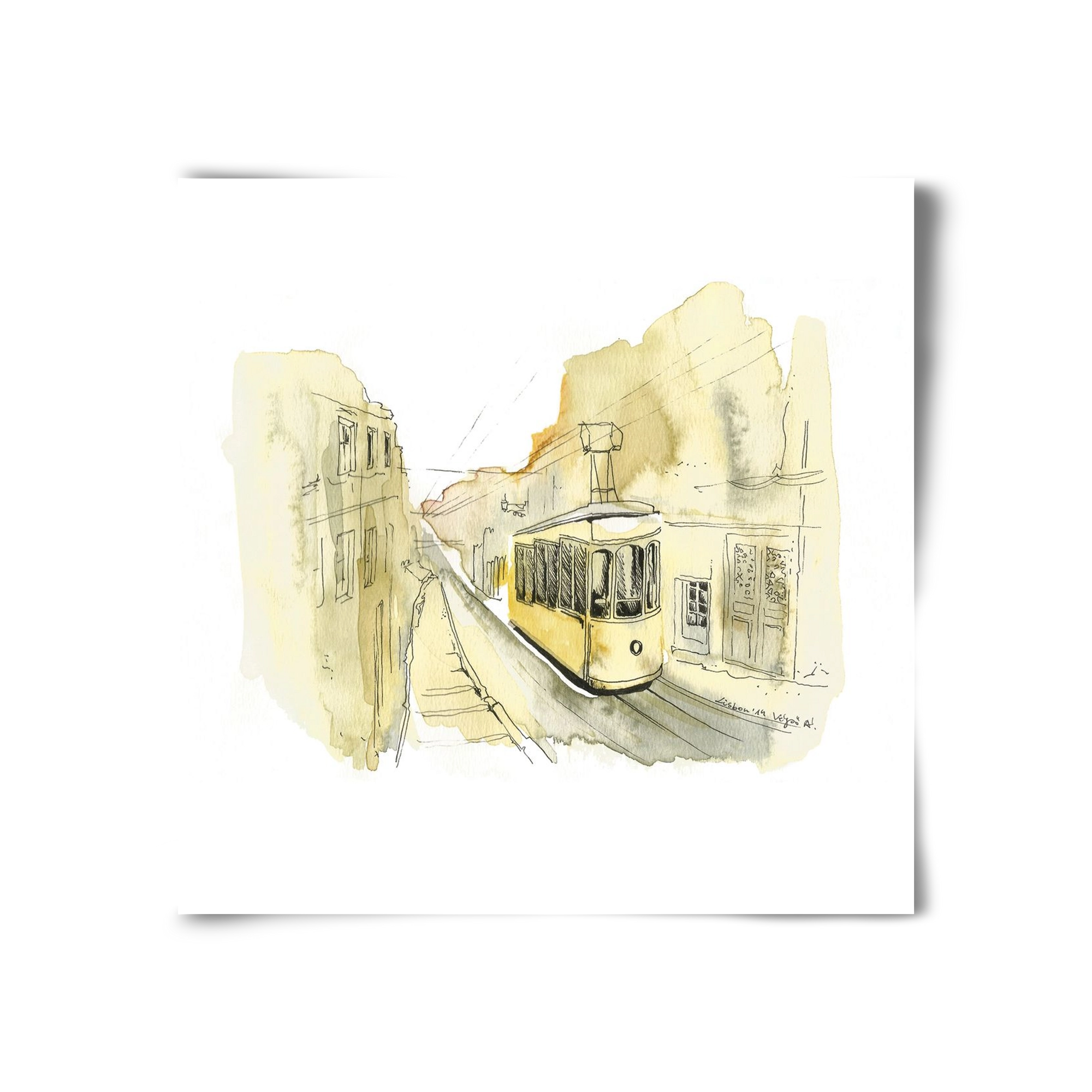 LISBON AQUARELLE NO.11, 30x30 cm, Keret nélkül