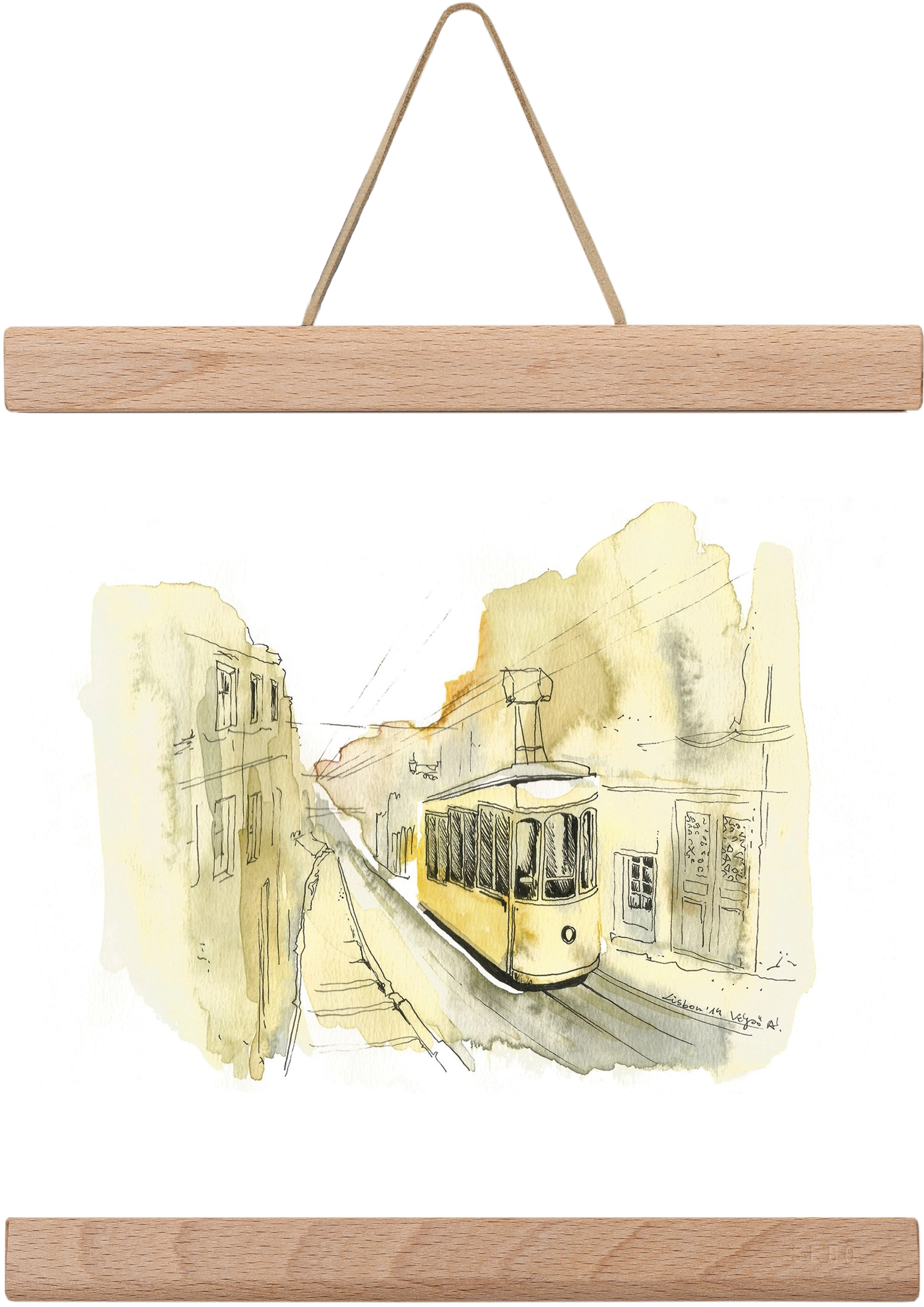 LISBON AQUARELLE NO.11, 20x20 cm (20x20 cm), Tölgy akasztó