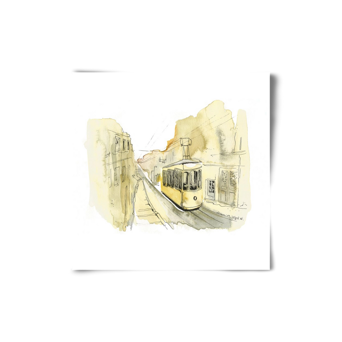 LISBON AQUARELLE NO.11, 20x20 cm, Keret nélkül