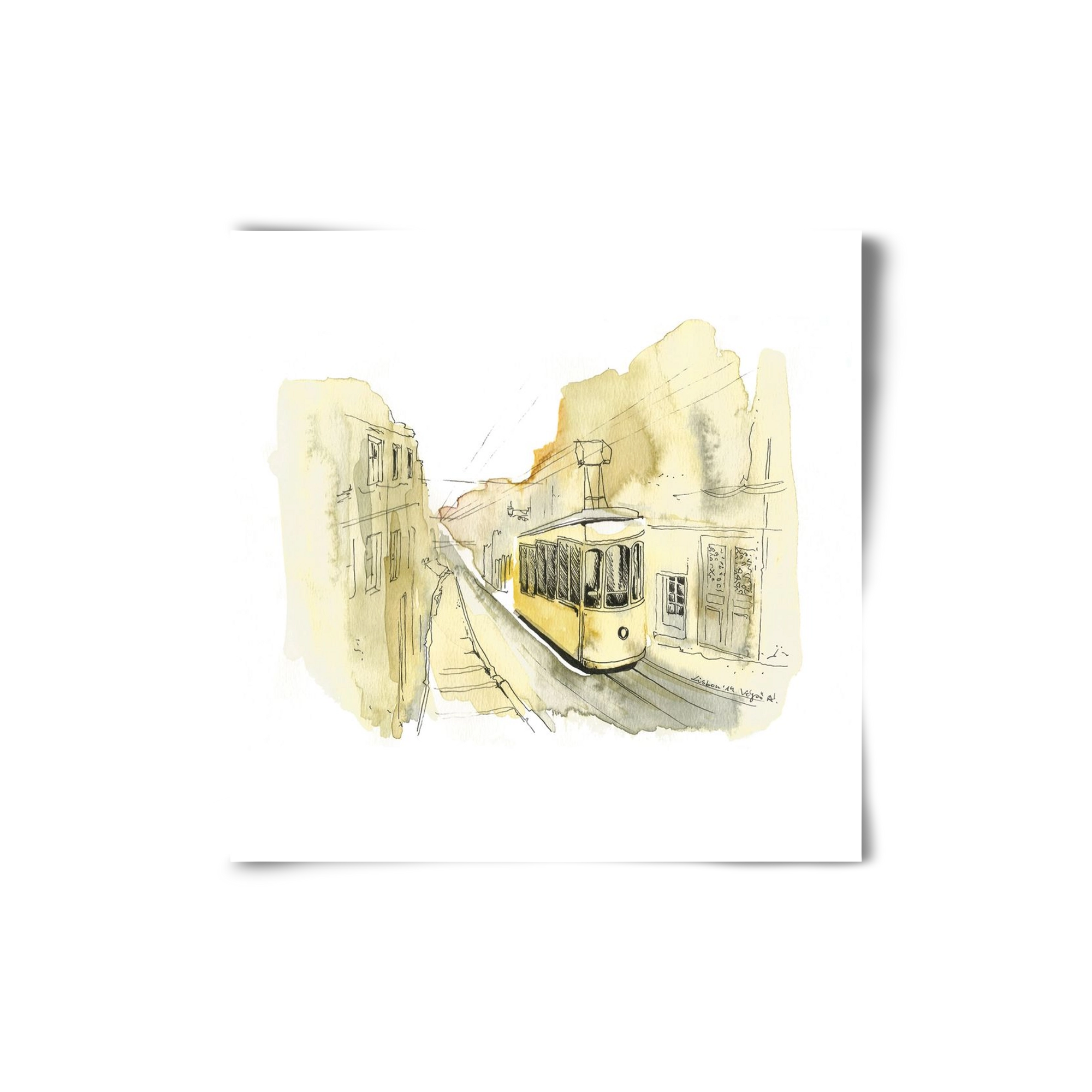 LISBON AQUARELLE NO.11, 20x20 cm, Keret nélkül