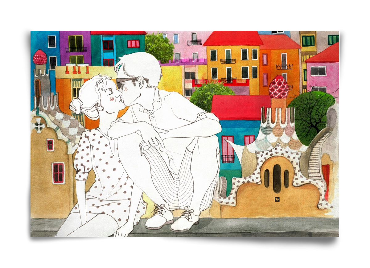 BarcelonaLove, 60x40 cm, Keret nélkül