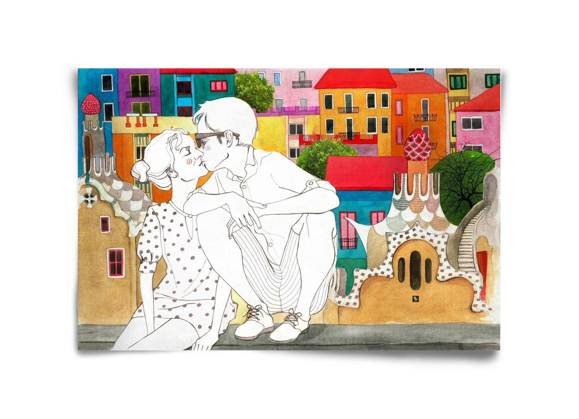 BarcelonaLove, 45x30 cm, Keret nélkül