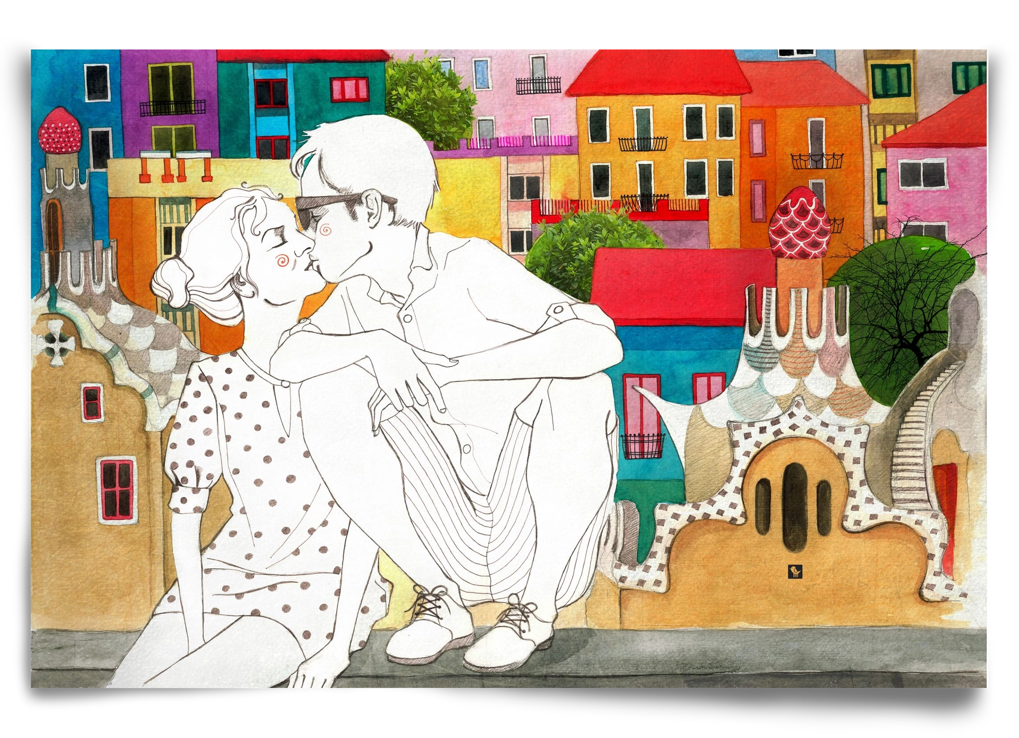 BarcelonaLove, 90x60 cm, Keret nélkül