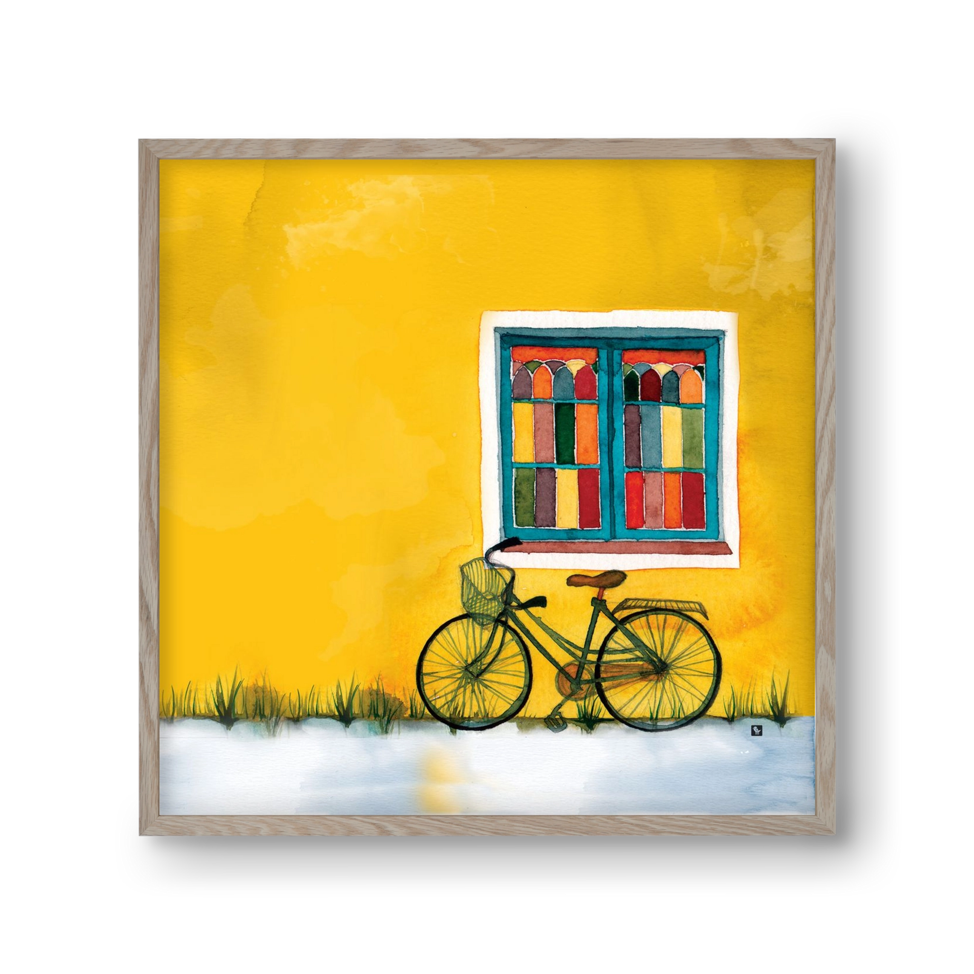 Bicycle, 30x30 cm (30x30 cm), Tölgy keret