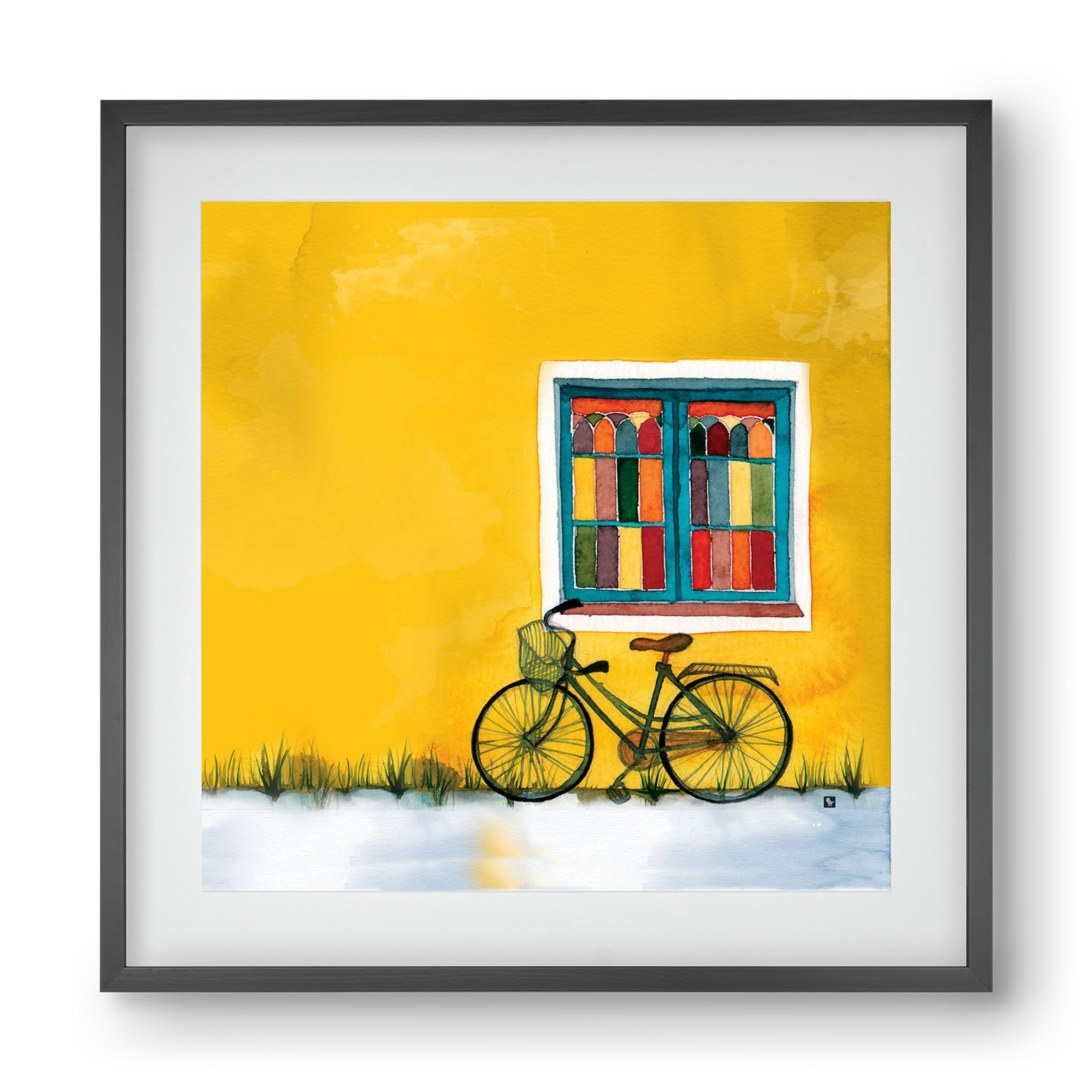 Bicycle, 40x40 cm (30x30 cm), Fekete keret, paszpartuval