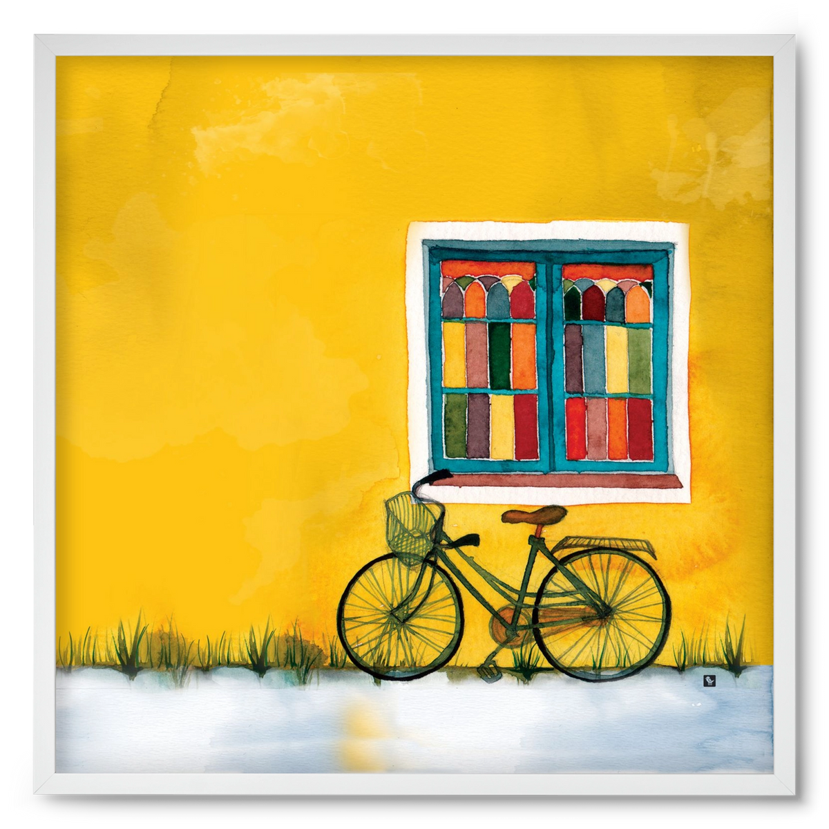 Bicycle, 50x50 cm (50x50 cm), Fehér keret