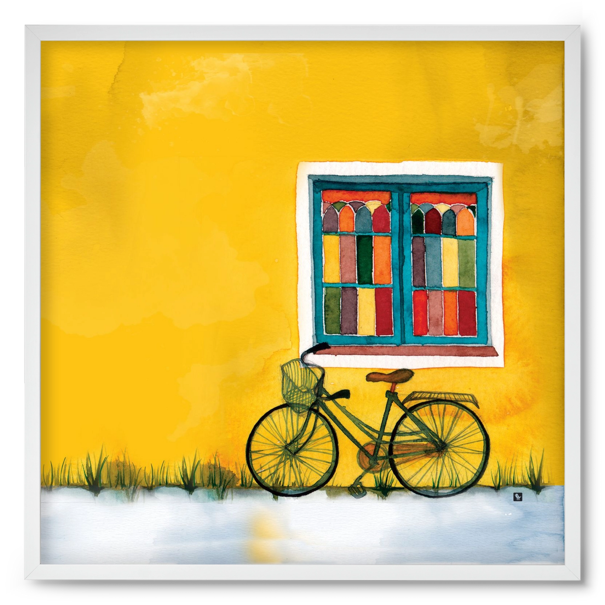 Bicycle, 50x50 cm (50x50 cm), Fehér keret