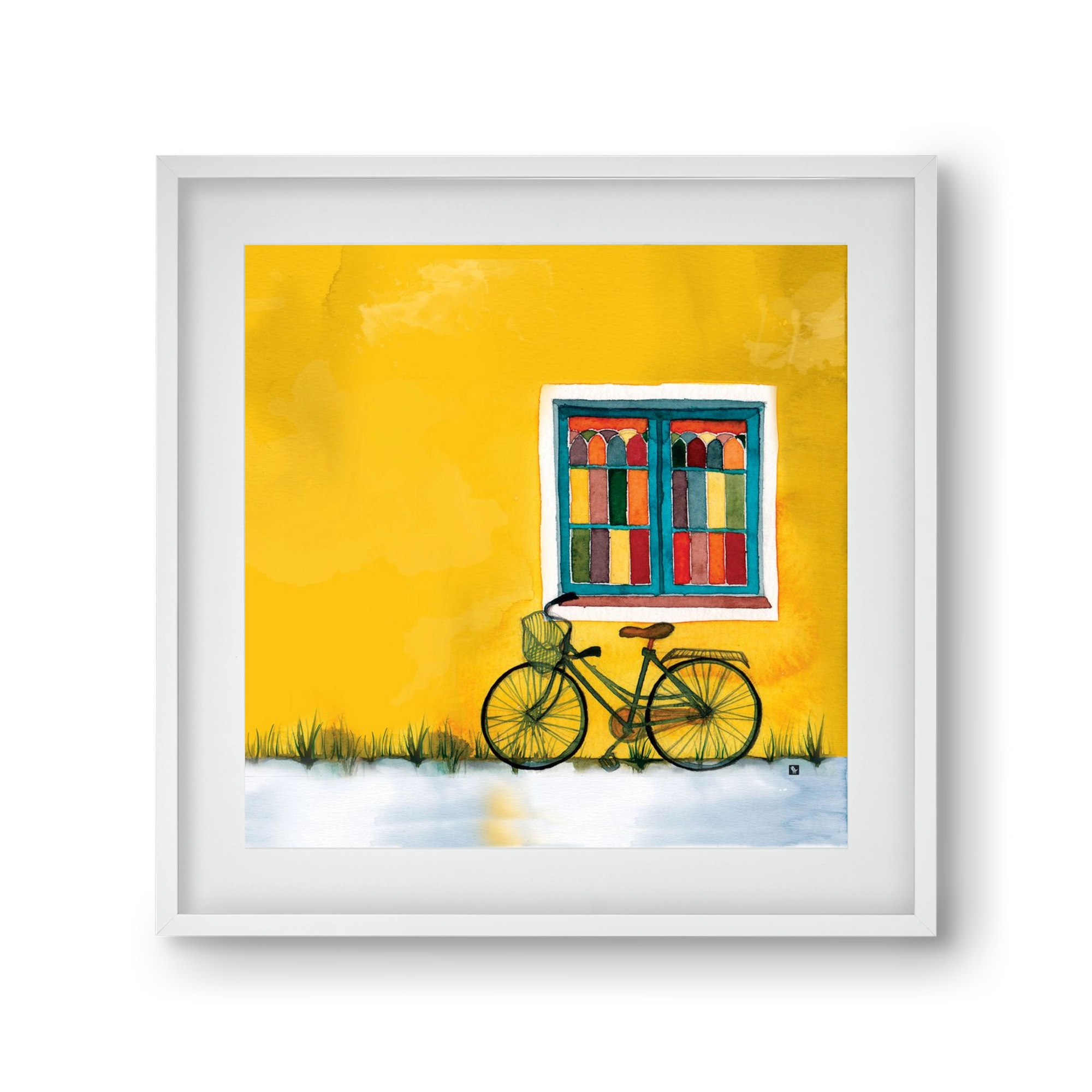 Bicycle, 30x30 cm (20x20 cm), Fehér keret, paszpartuval
