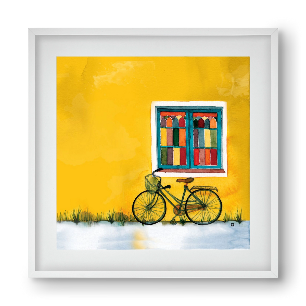 Bicycle, 40x40 cm (30x30 cm), Fehér keret, paszpartuval