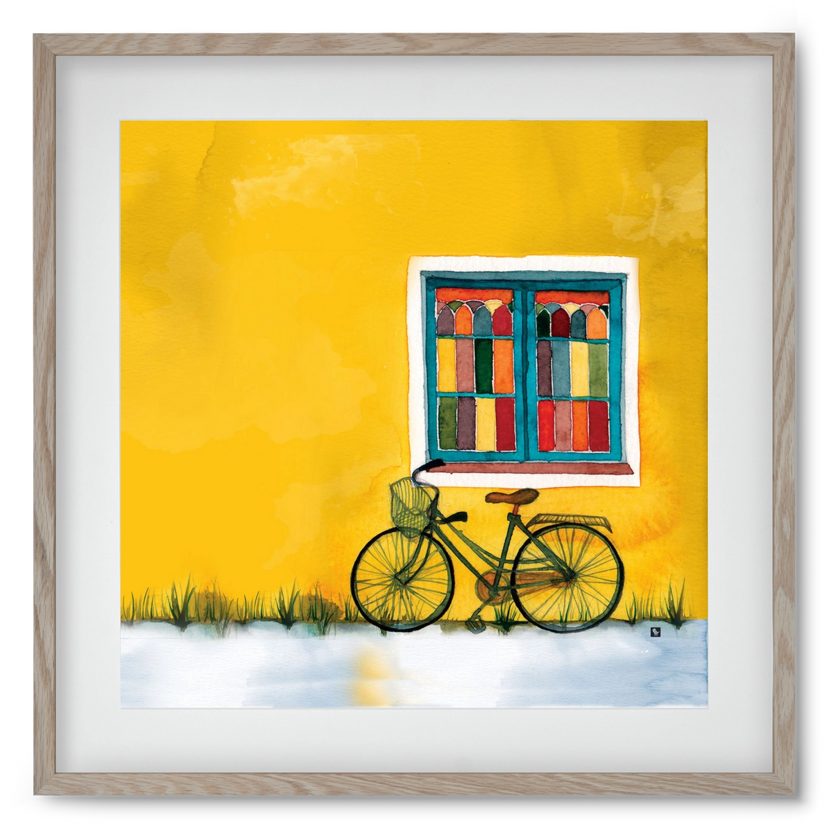 Bicycle, 50x50 cm (40x40 cm), Tölgy keret, paszpartuval
