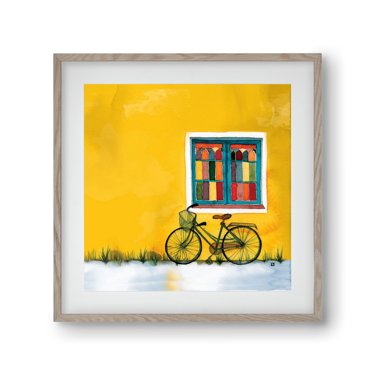 Bicycle, 30x30 cm (20x20 cm), Tölgy keret, paszpartuval