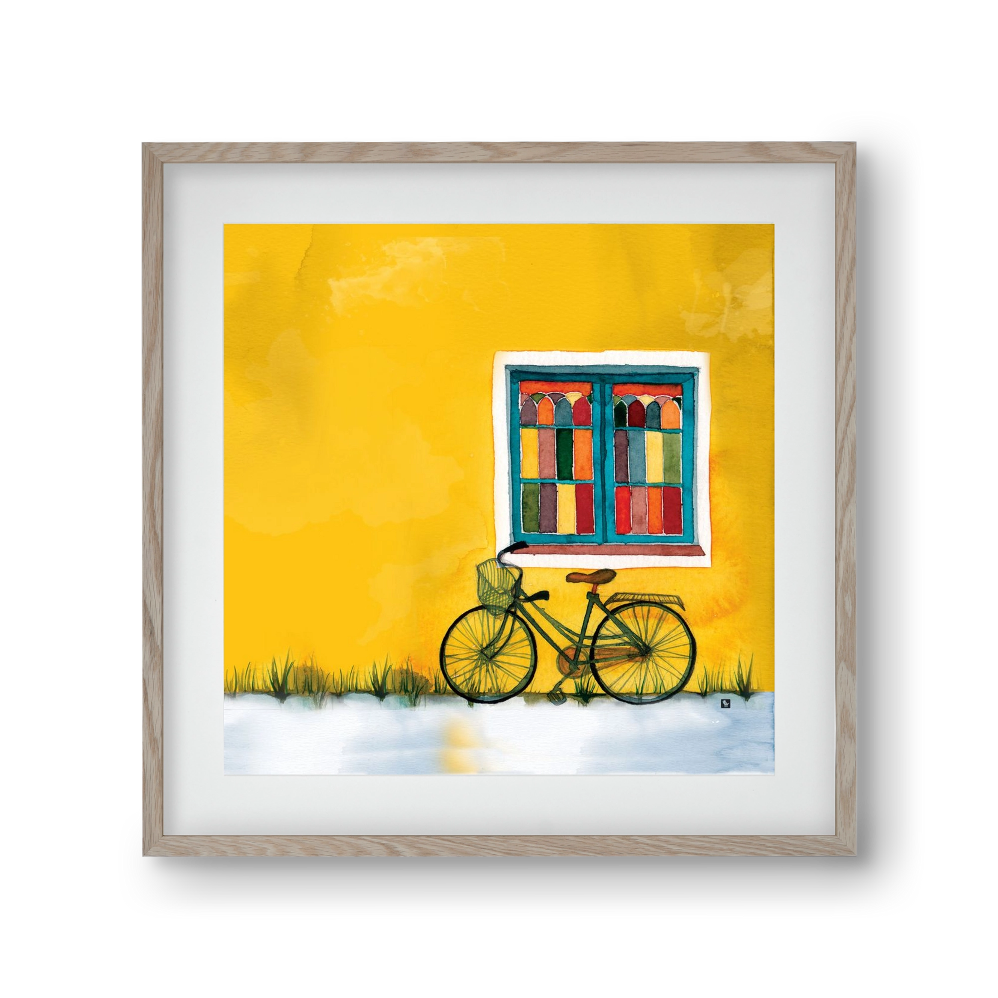 Bicycle, 30x30 cm (20x20 cm), Tölgy keret, paszpartuval