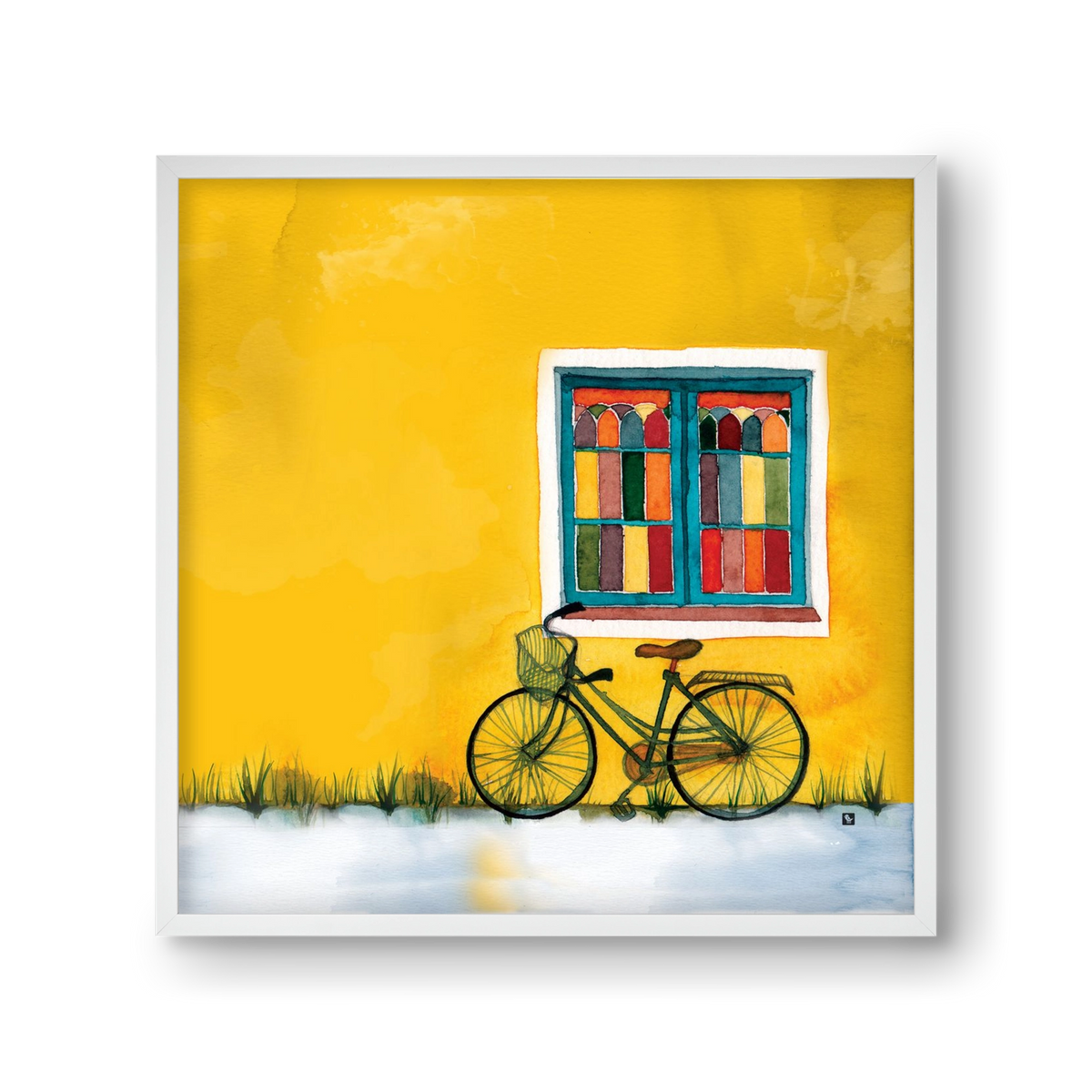 Bicycle, 30x30 cm (30x30 cm), Fehér keret