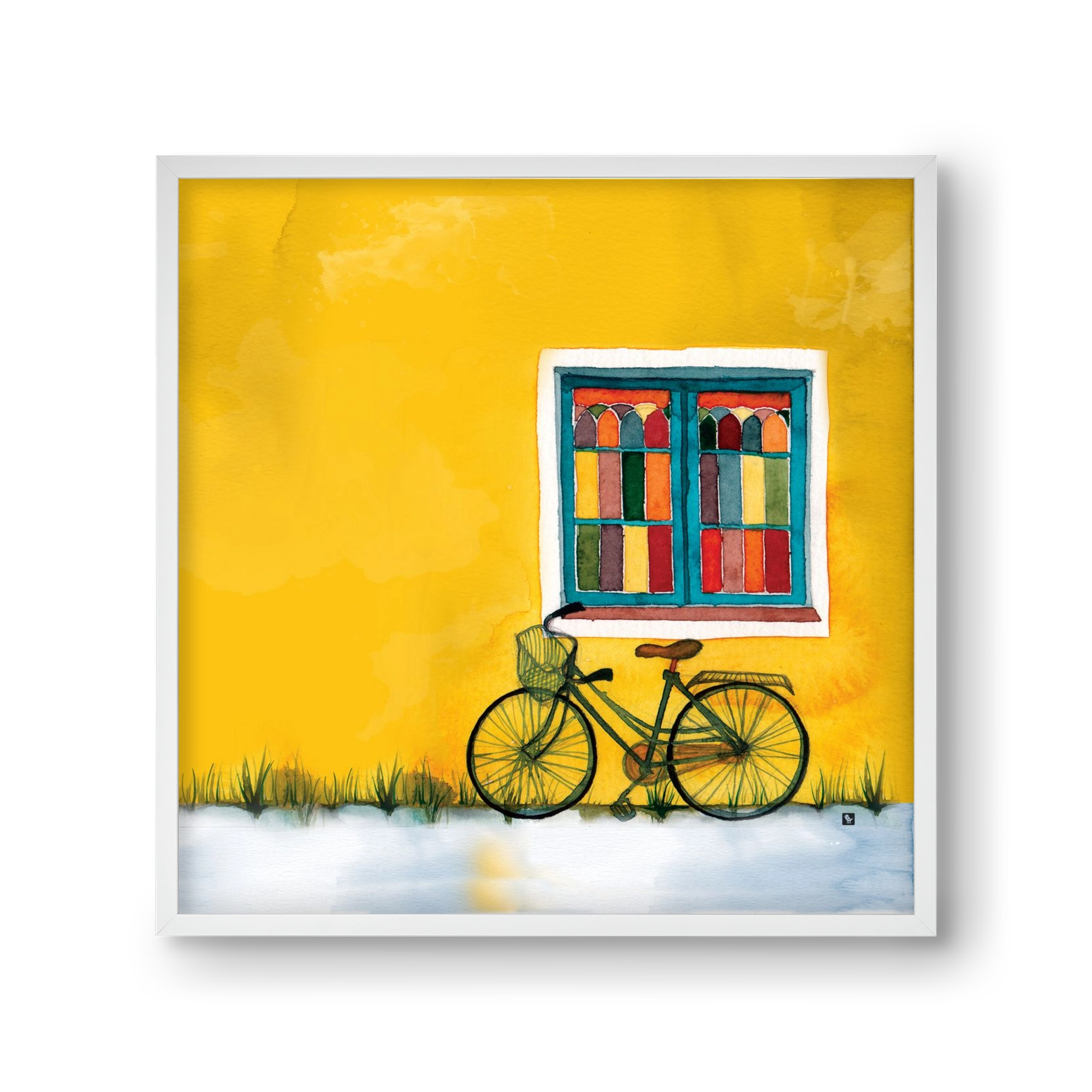 Bicycle, 30x30 cm (30x30 cm), Fehér keret