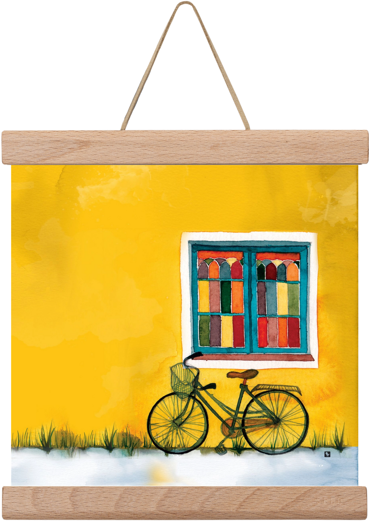 Bicycle, 20x20 cm (20x20 cm), Tölgy akasztó