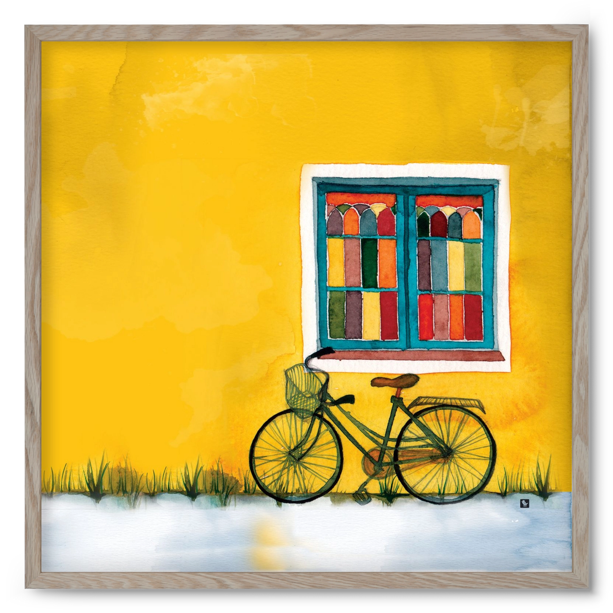 Bicycle, 50x50 cm (50x50 cm), Tölgy keret