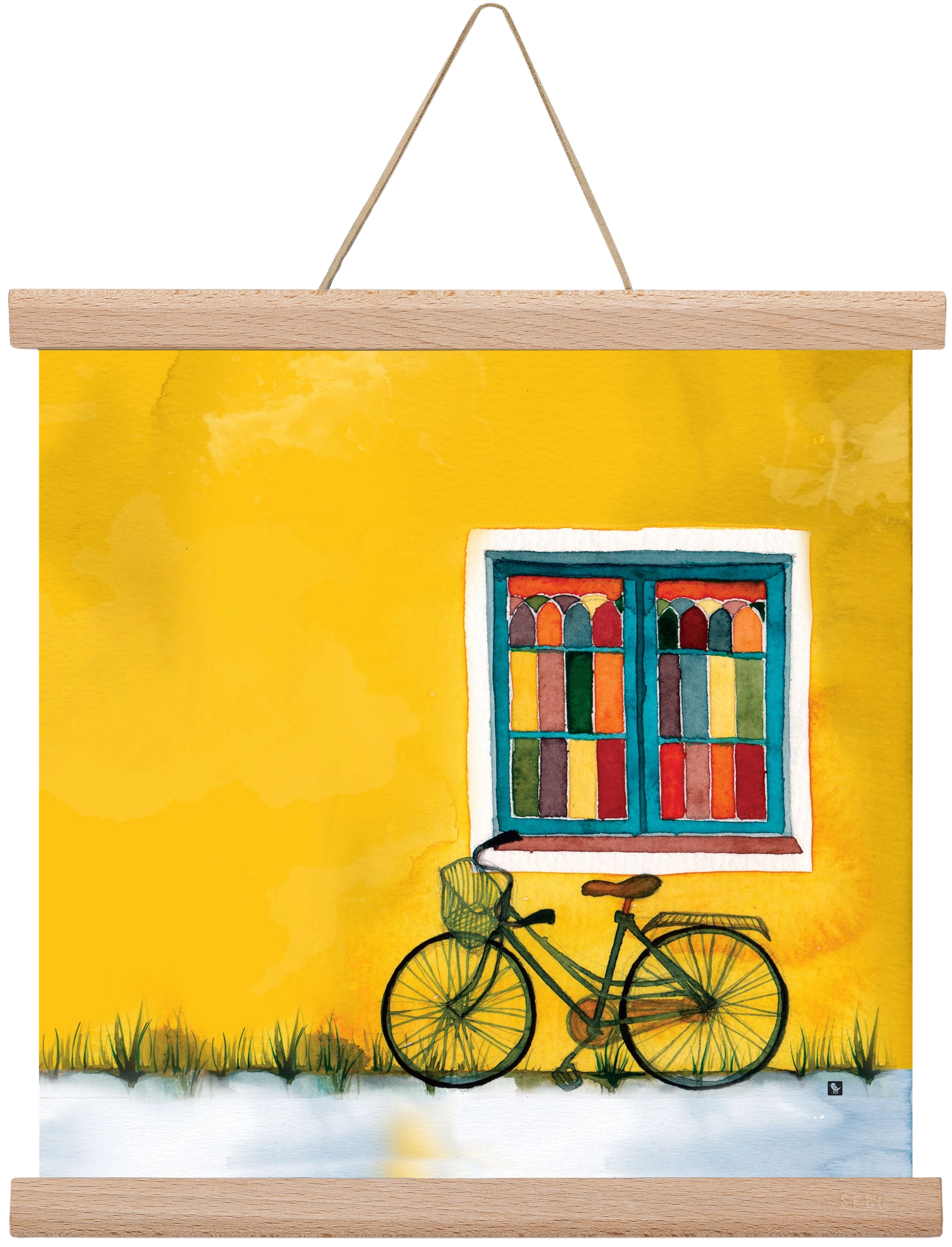 Bicycle, 30x30 cm (30x30 cm), Tölgy akasztó