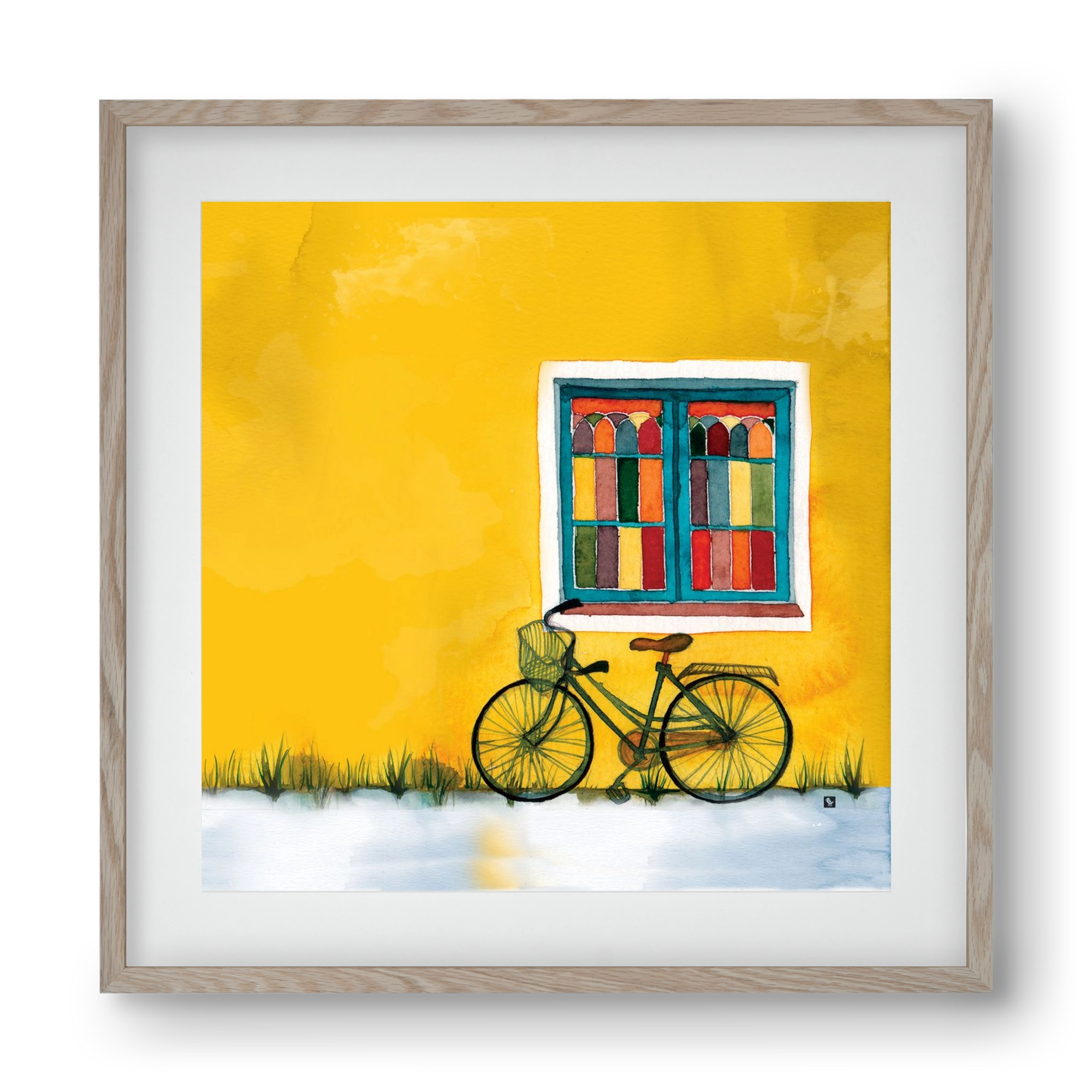 Bicycle, 40x40 cm (30x30 cm), Tölgy keret, paszpartuval