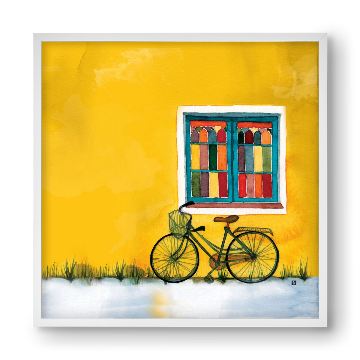 Bicycle, 40x40 cm (40x40 cm), Fehér keret