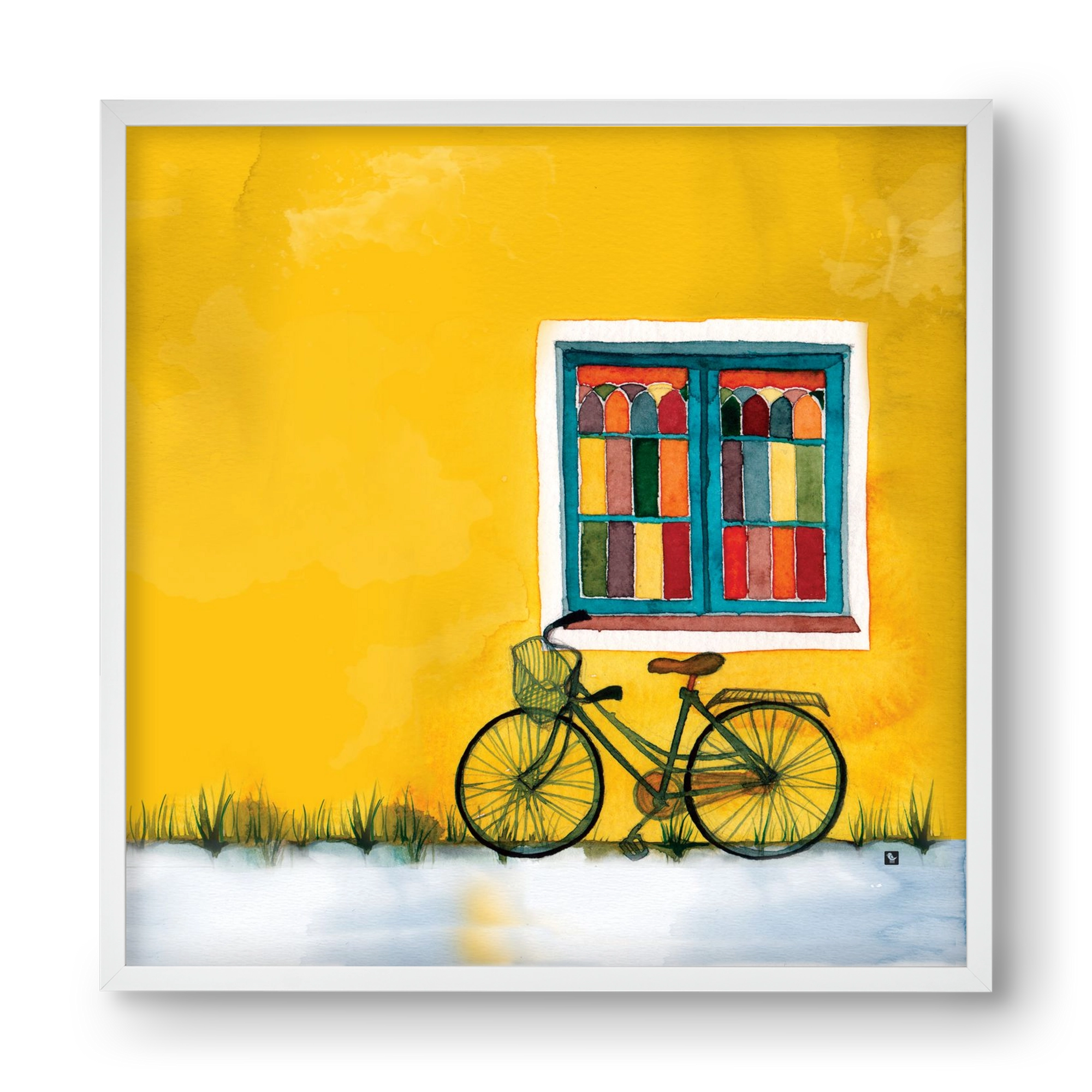 Bicycle, 40x40 cm (40x40 cm), Fehér keret