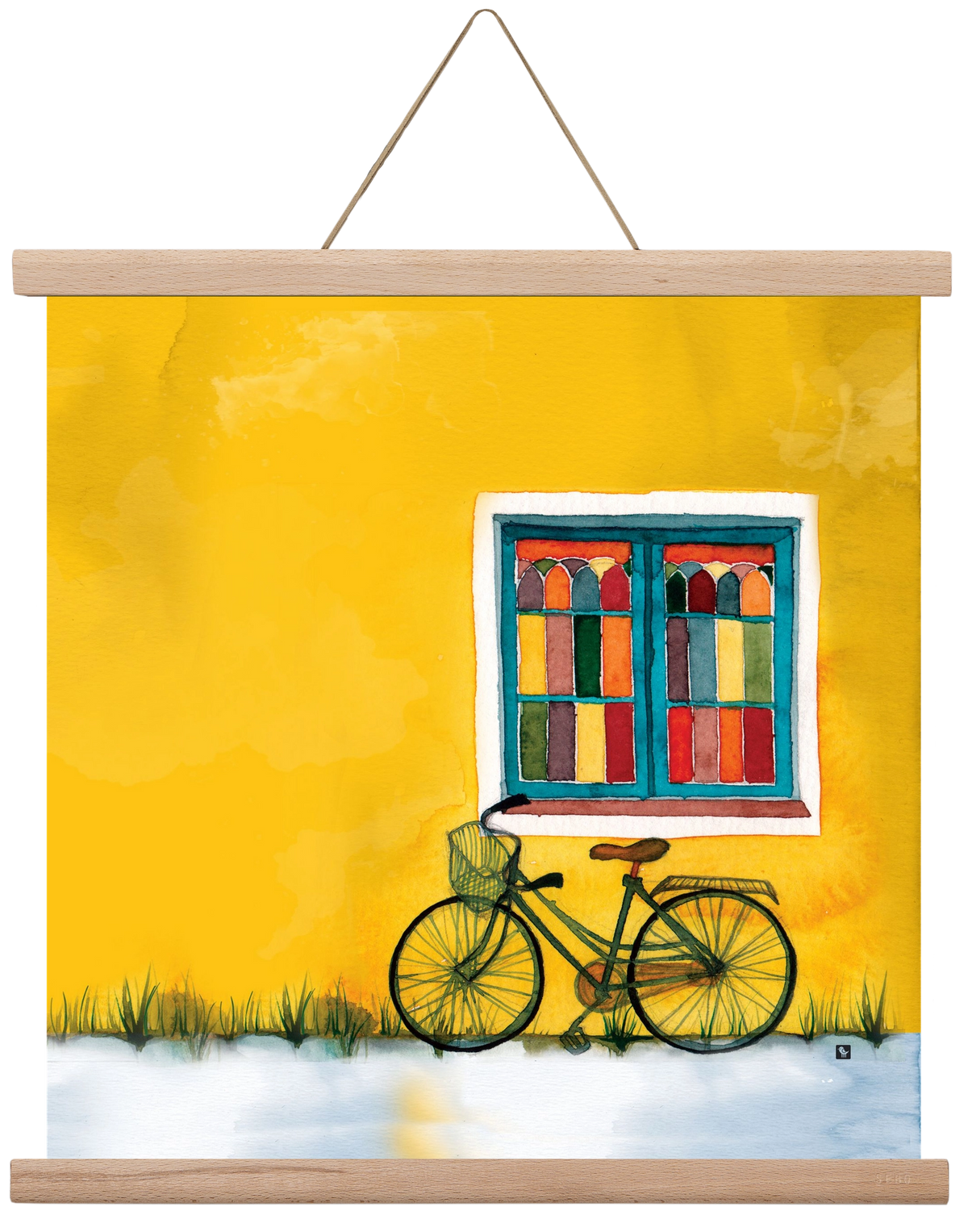 Bicycle, 40x40 cm (40x40 cm), Tölgy akasztó