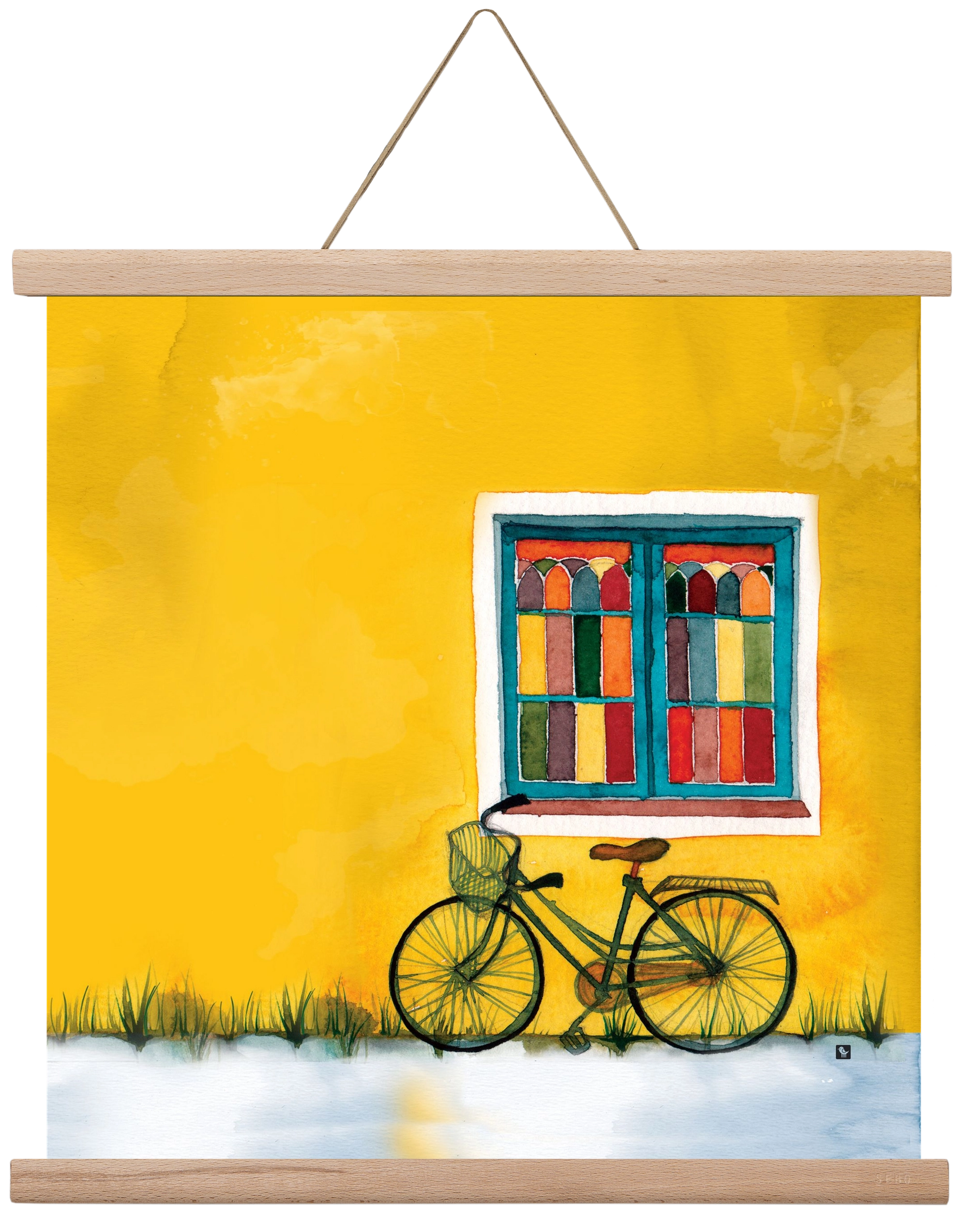 Bicycle, 40x40 cm (40x40 cm), Tölgy akasztó