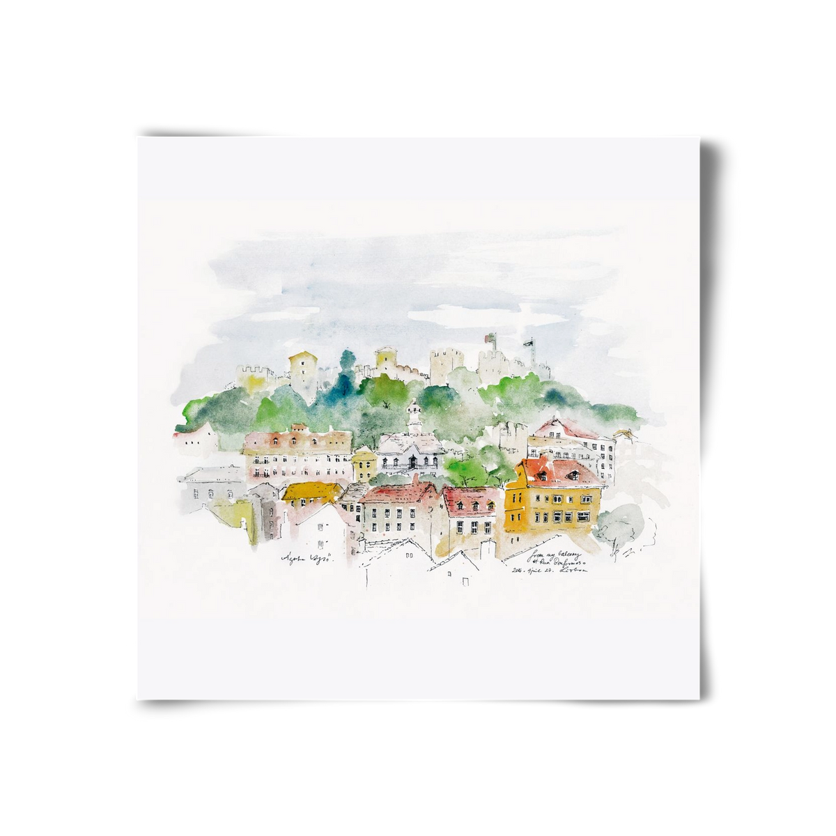 LISBON AQUARELLE NO.13, 30x30 cm, Keret nélkül