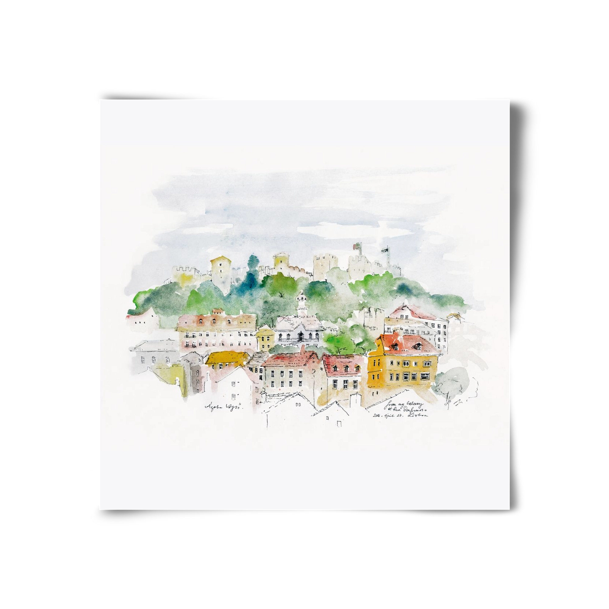 LISBON AQUARELLE NO.13, 30x30 cm, Keret nélkül