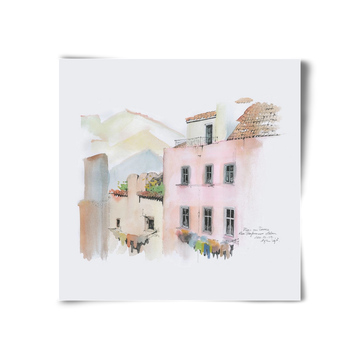 LISBON AQUARELLE NO.14, 30x30 cm, Keret nélkül