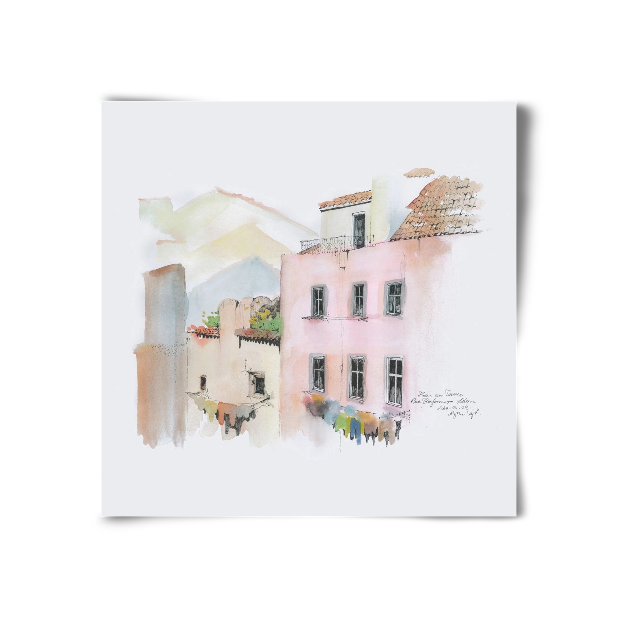 LISBON AQUARELLE NO.14, 30x30 cm, Keret nélkül