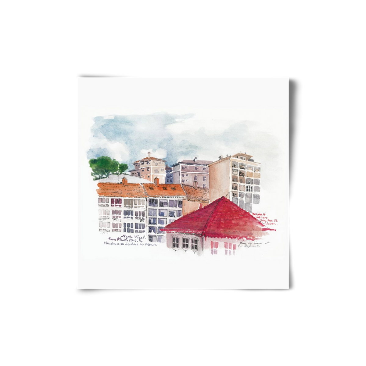 LISBON AQUARELLE NO.15, 20x20 cm, Keret nélkül