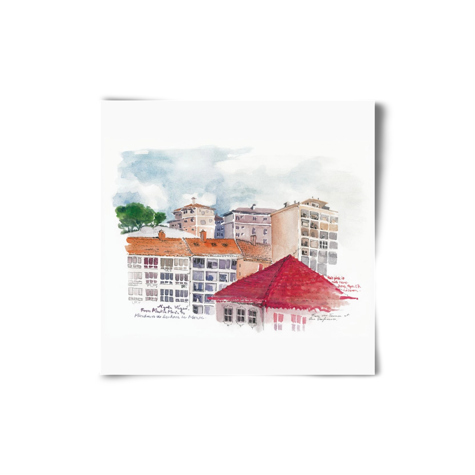 LISBON AQUARELLE NO.15, 20x20 cm, Keret nélkül