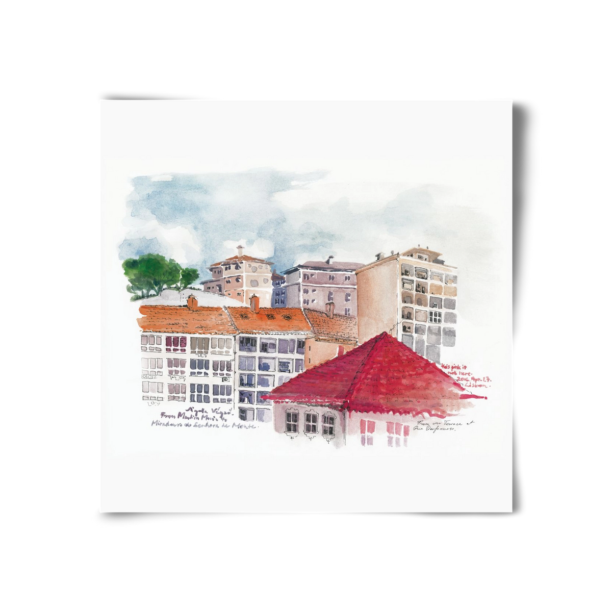 LISBON AQUARELLE NO.15, 30x30 cm, Keret nélkül