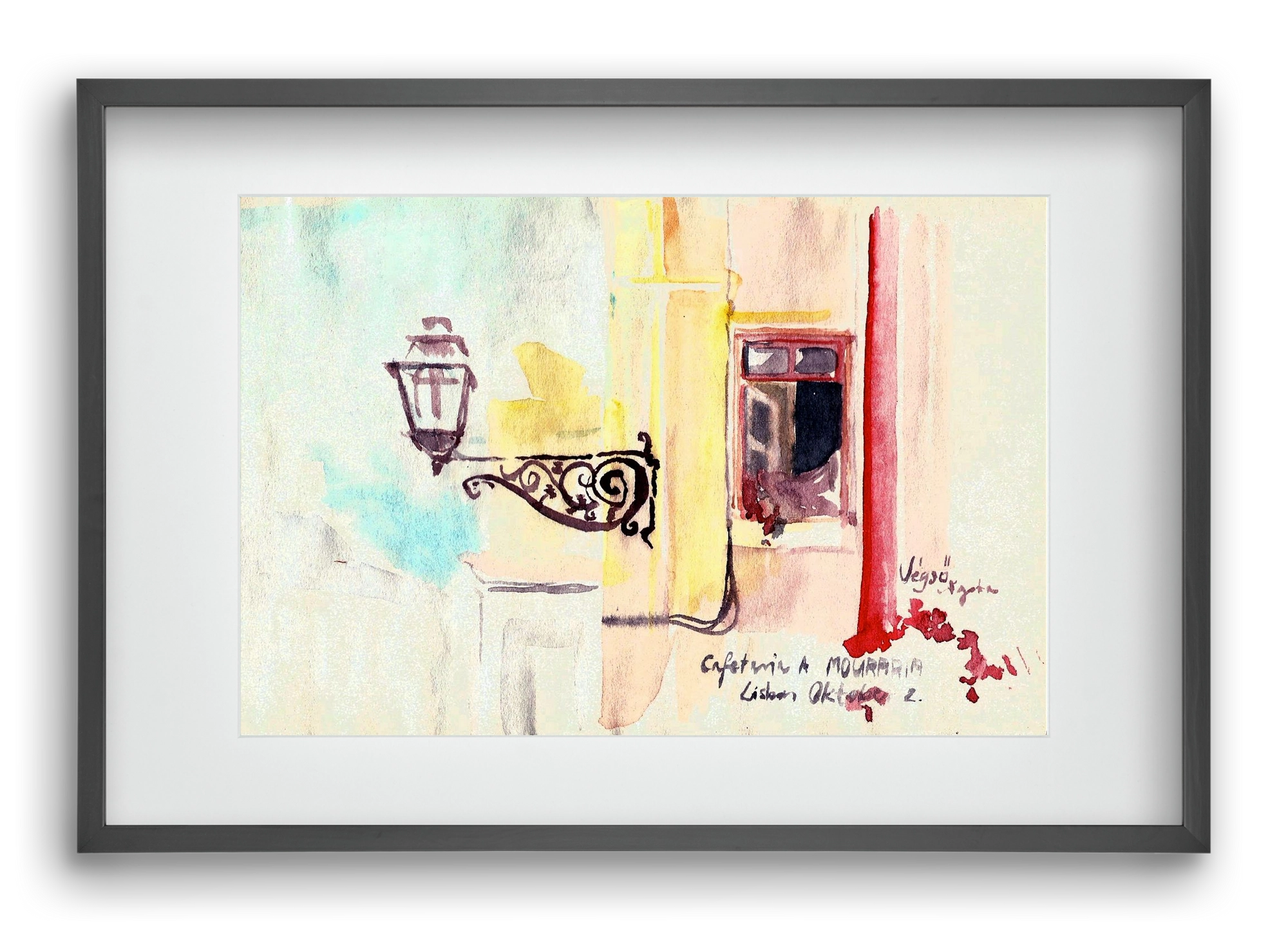 LISBON AQUARELLE NO.16, 60x40 cm (45x30 cm), Fekete keret, paszpartuval