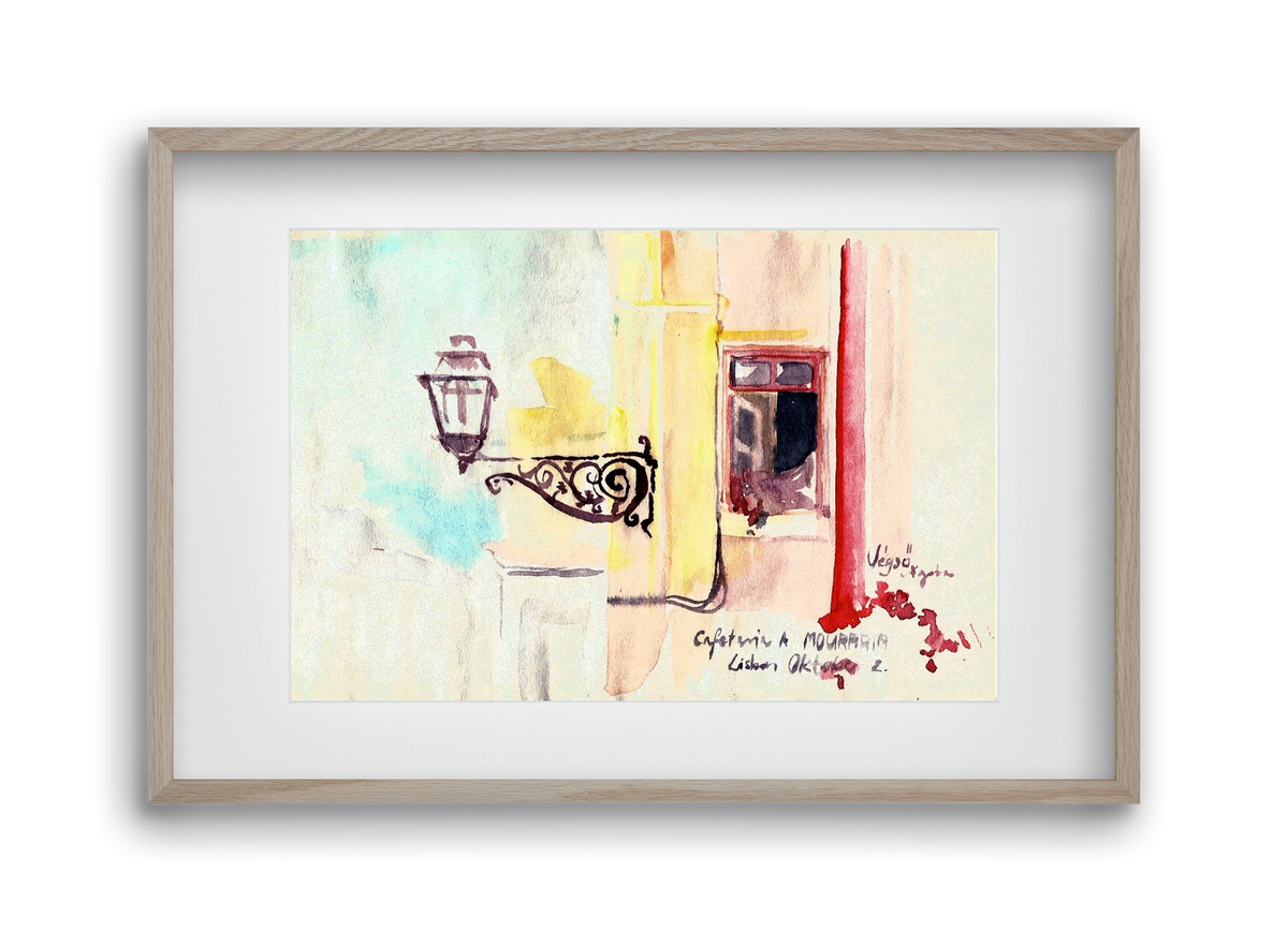 LISBON AQUARELLE NO.16, 45x30 cm (30x20 cm), Tölgy keret, paszpartuval
