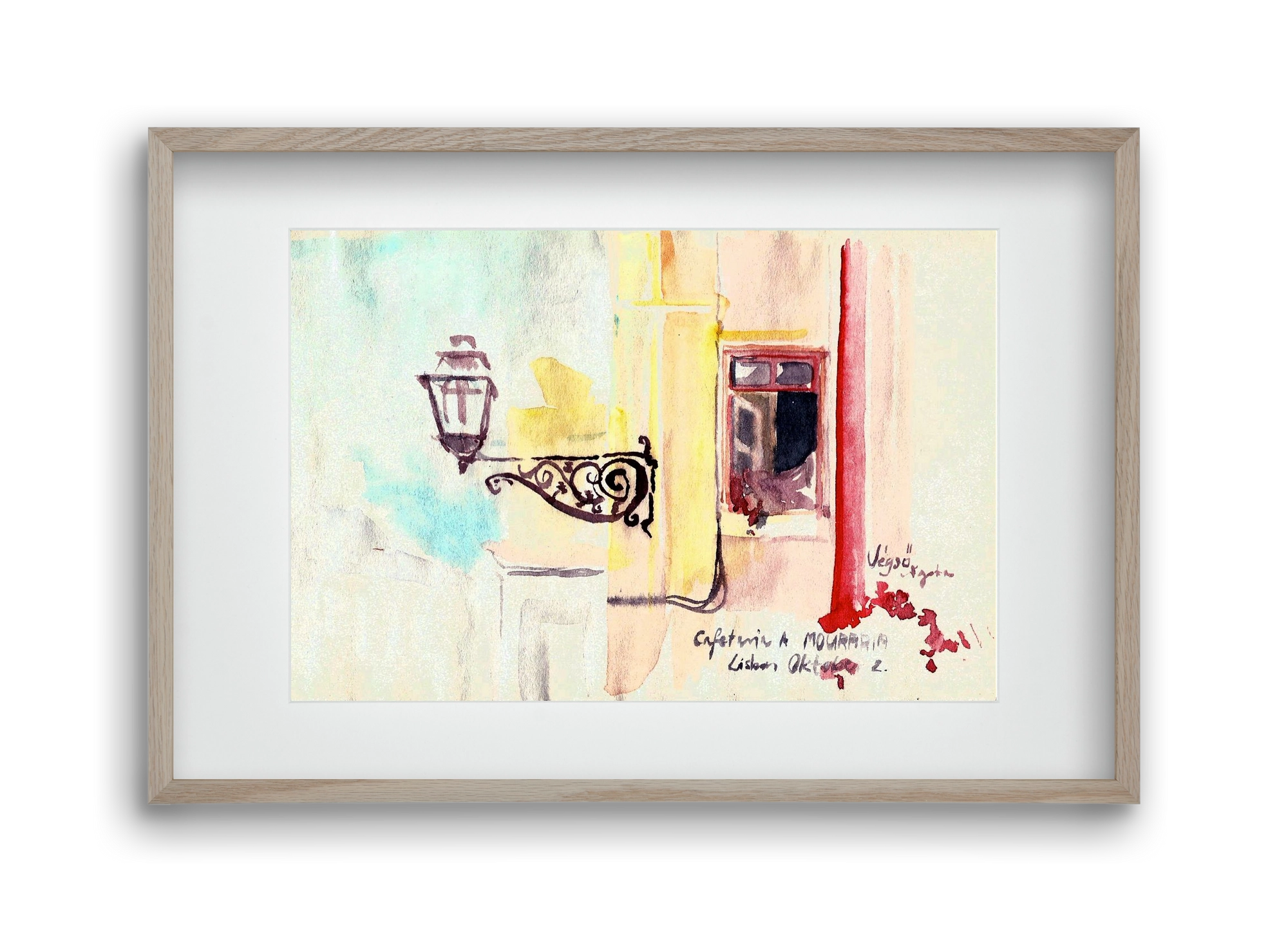 LISBON AQUARELLE NO.16, 45x30 cm (30x20 cm), Tölgy keret, paszpartuval