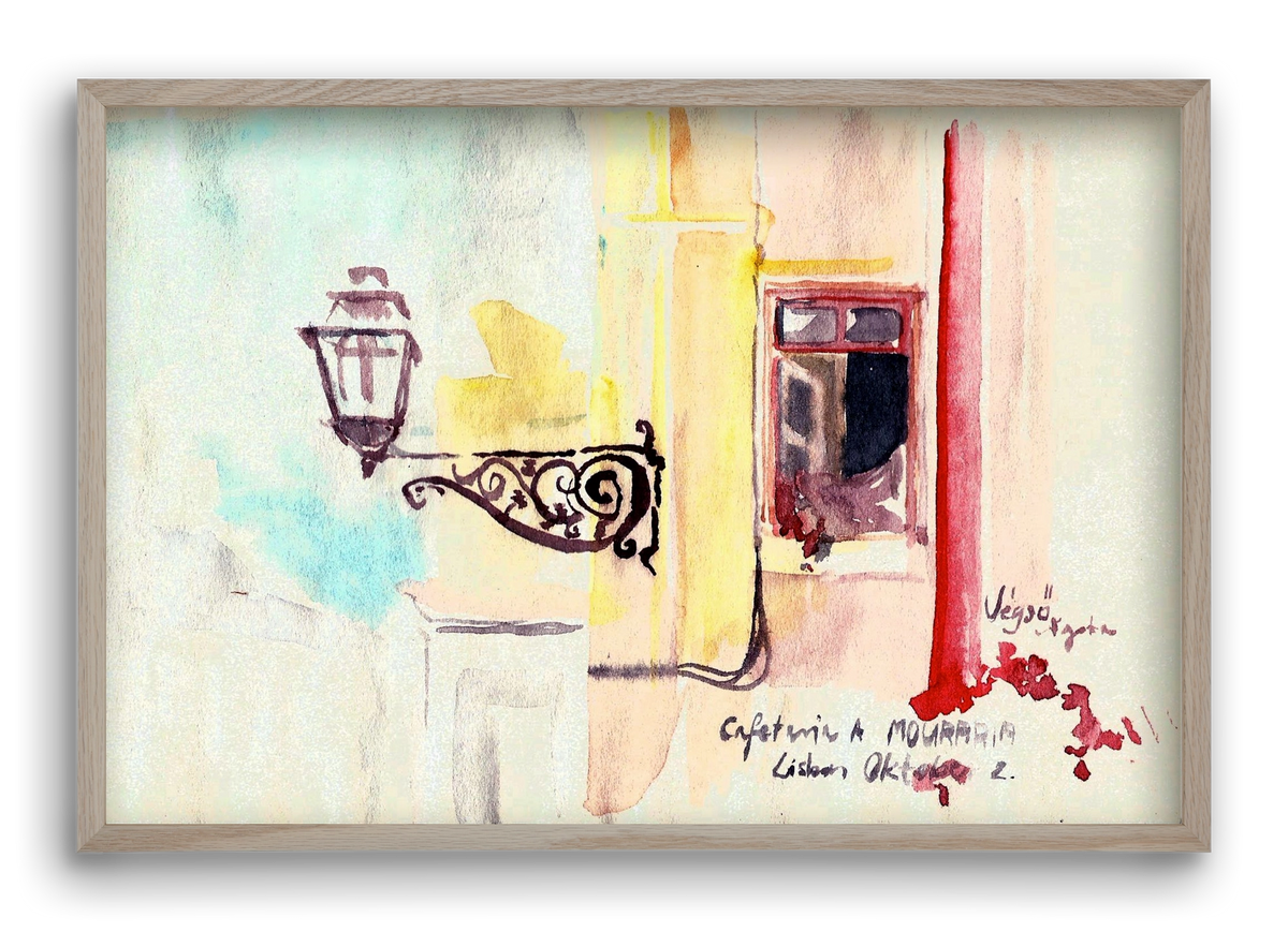 LISBON AQUARELLE NO.16, 60x40 cm (60x40 cm), Tölgy keret