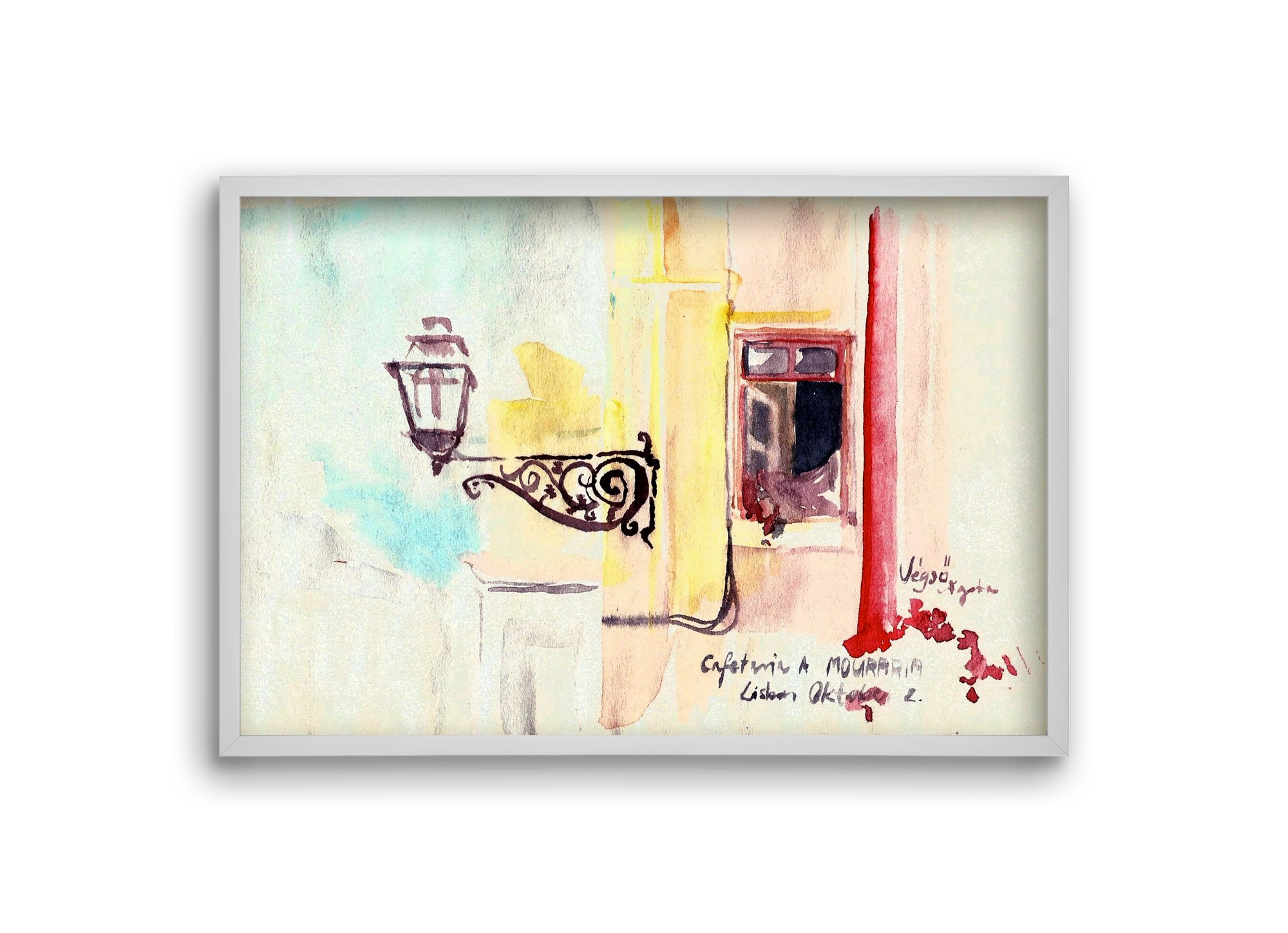 LISBON AQUARELLE NO.16, 30x20 cm (30x20 cm), Fehér keret