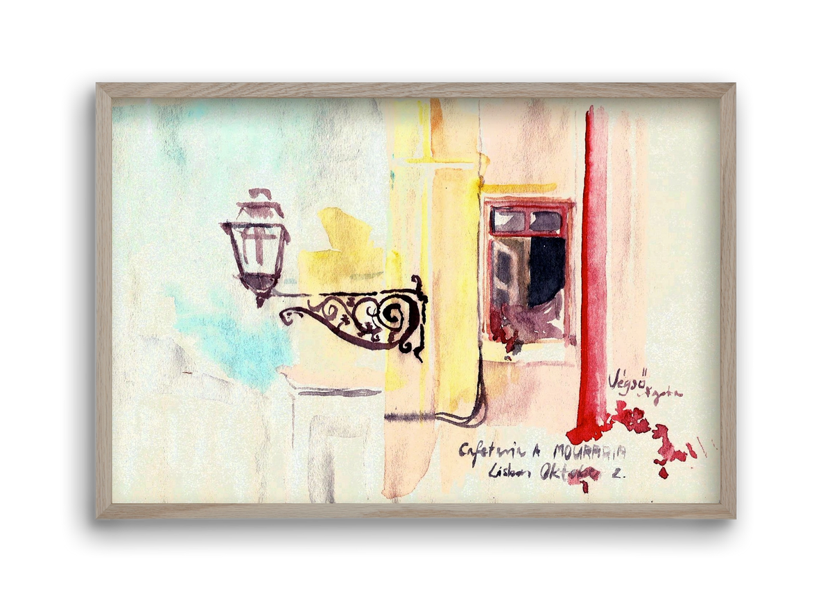 LISBON AQUARELLE NO.16, 45x30 cm (45x30 cm), Tölgy keret