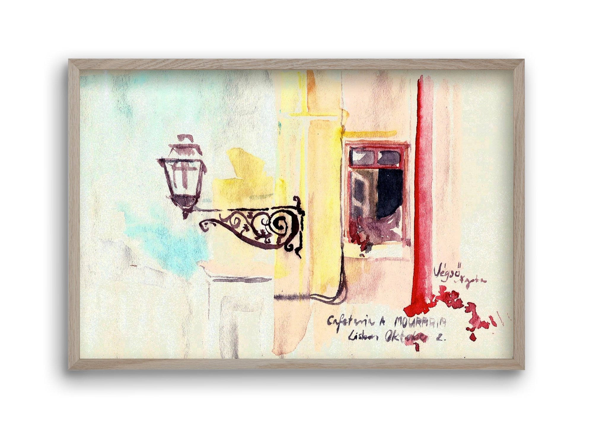 LISBON AQUARELLE NO.16, 45x30 cm (45x30 cm), Tölgy keret