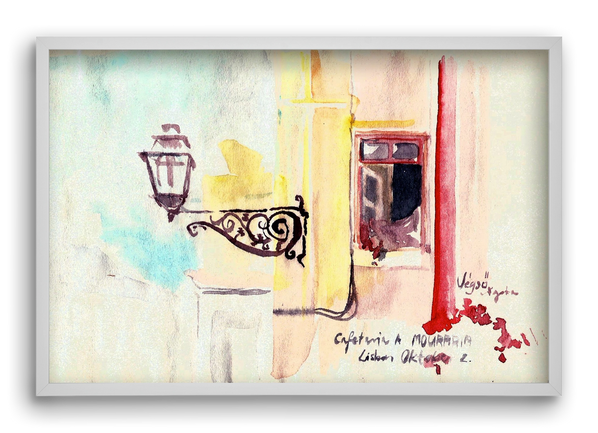 LISBON AQUARELLE NO.16, 60x40 cm (60x40 cm), Fehér keret