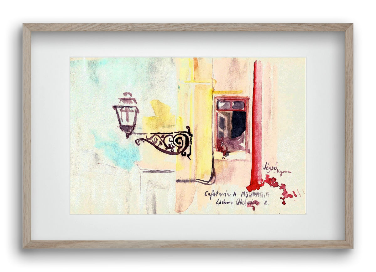 LISBON AQUARELLE NO.16, 60x40 cm (45x30 cm), Tölgy keret, paszpartuval