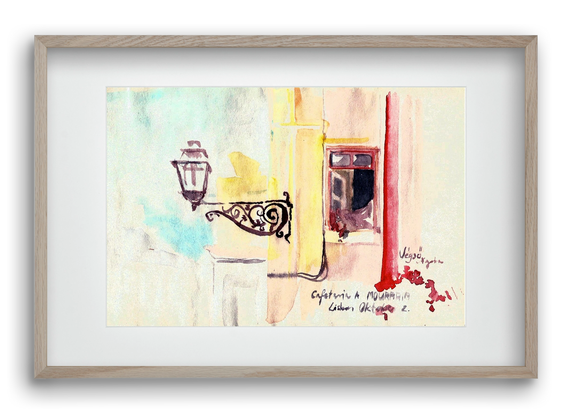 LISBON AQUARELLE NO.16, 60x40 cm (45x30 cm), Tölgy keret, paszpartuval