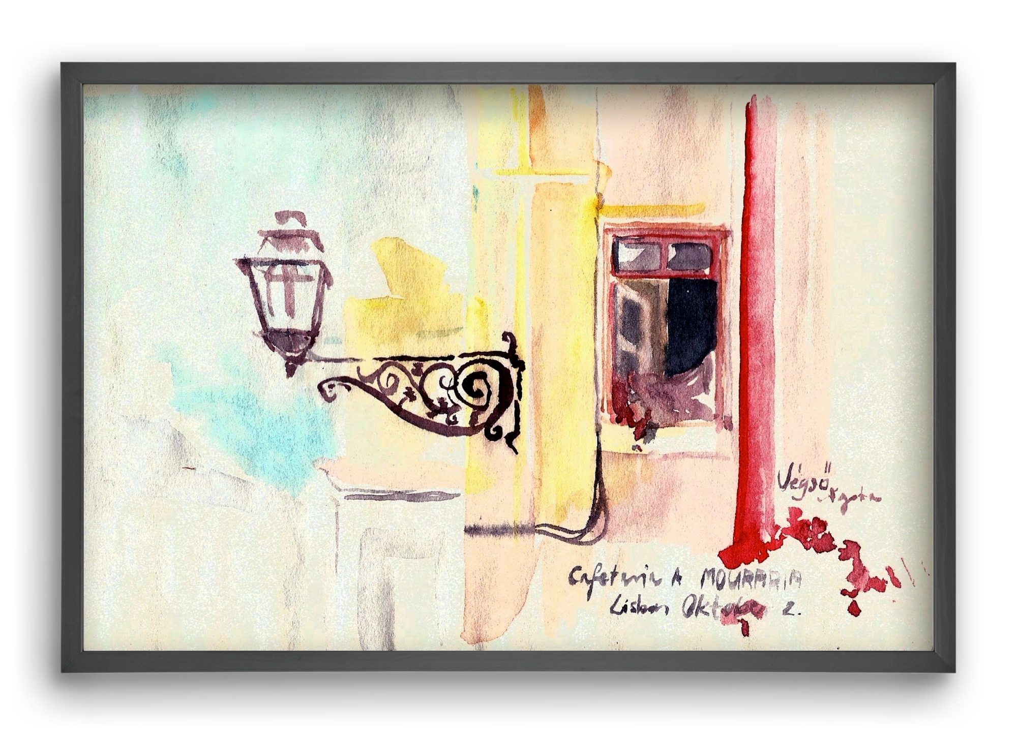 LISBON AQUARELLE NO.16, 60x40 cm (60x40 cm), Fekete keret