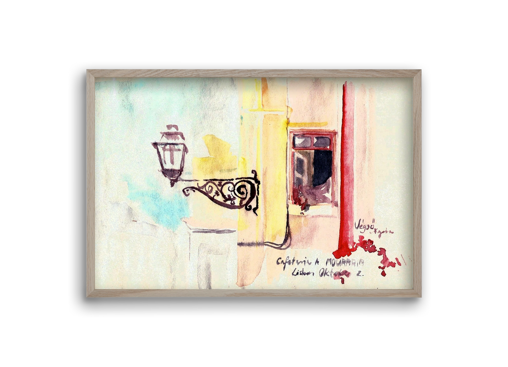 LISBON AQUARELLE NO.16, 30x20 cm (30x20 cm), Tölgy keret